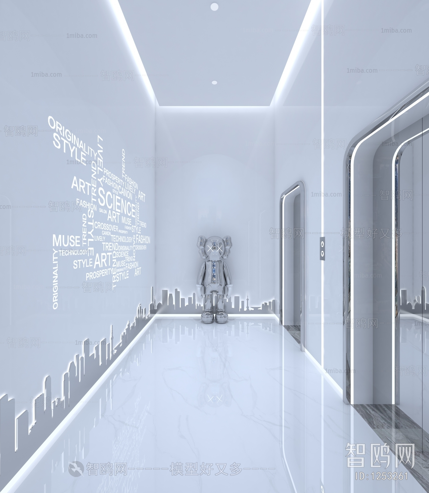 Modern Office Elevator Hall