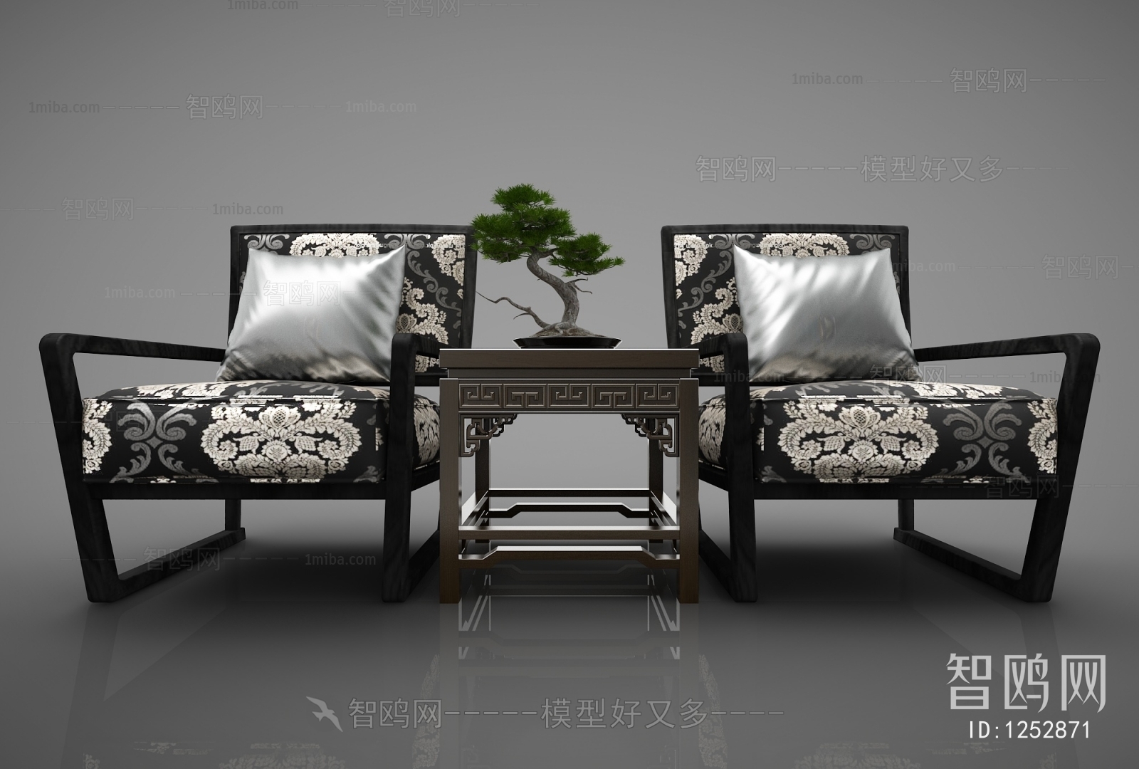 New Chinese Style Single Sofa