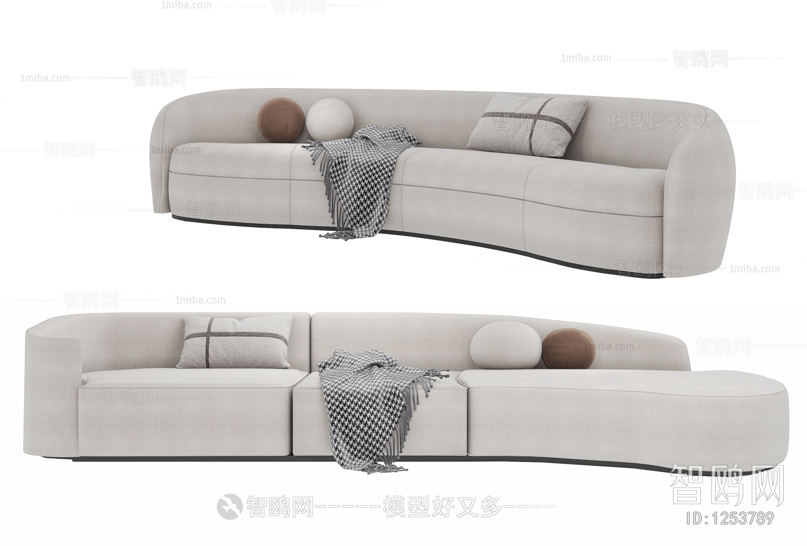 Wabi-sabi Style Curved Sofa