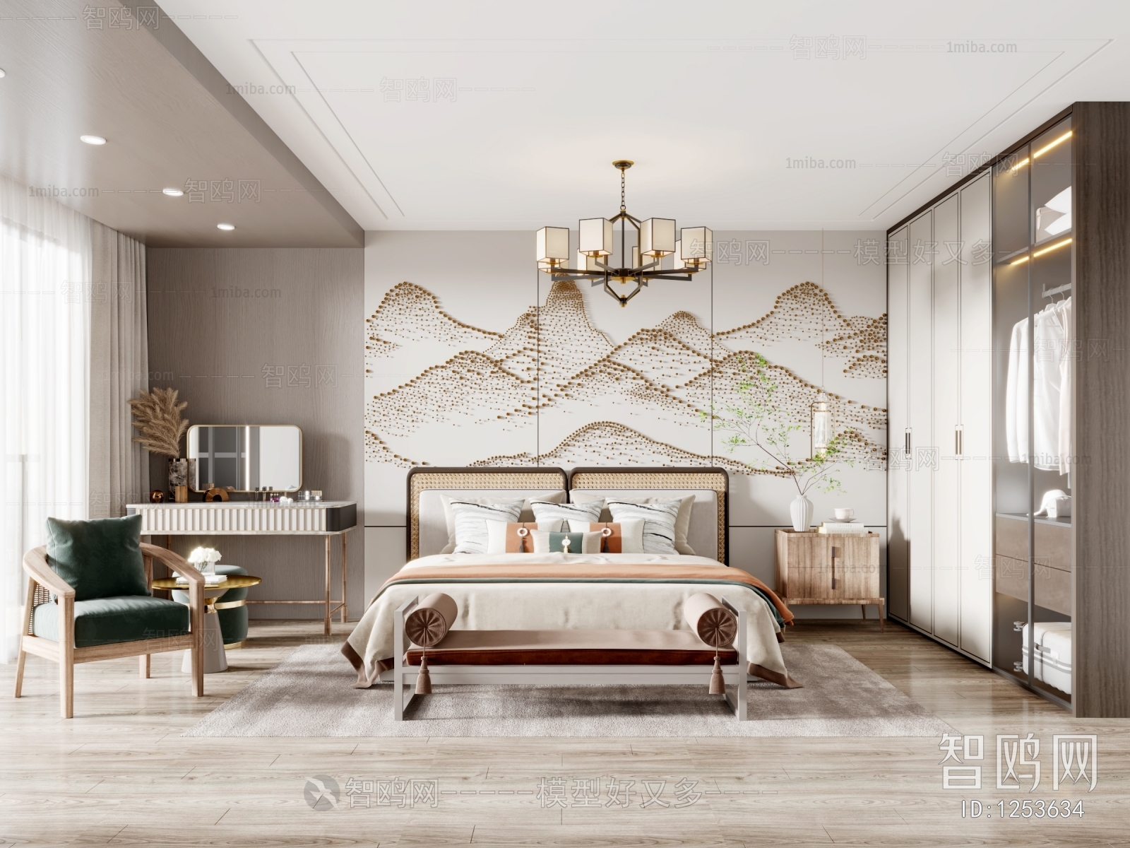 New Chinese Style Bedroom