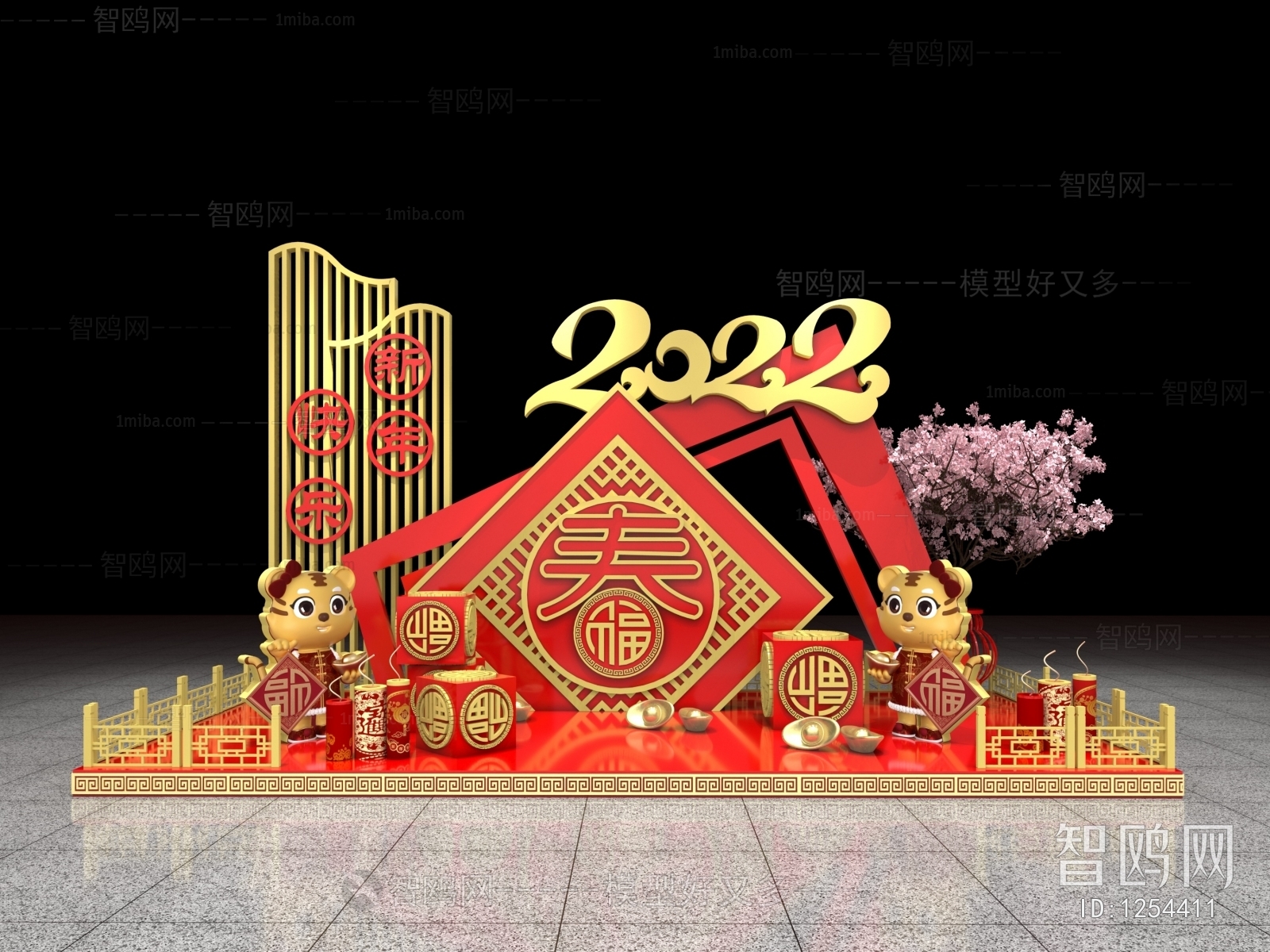 中式虎年美陈2022年