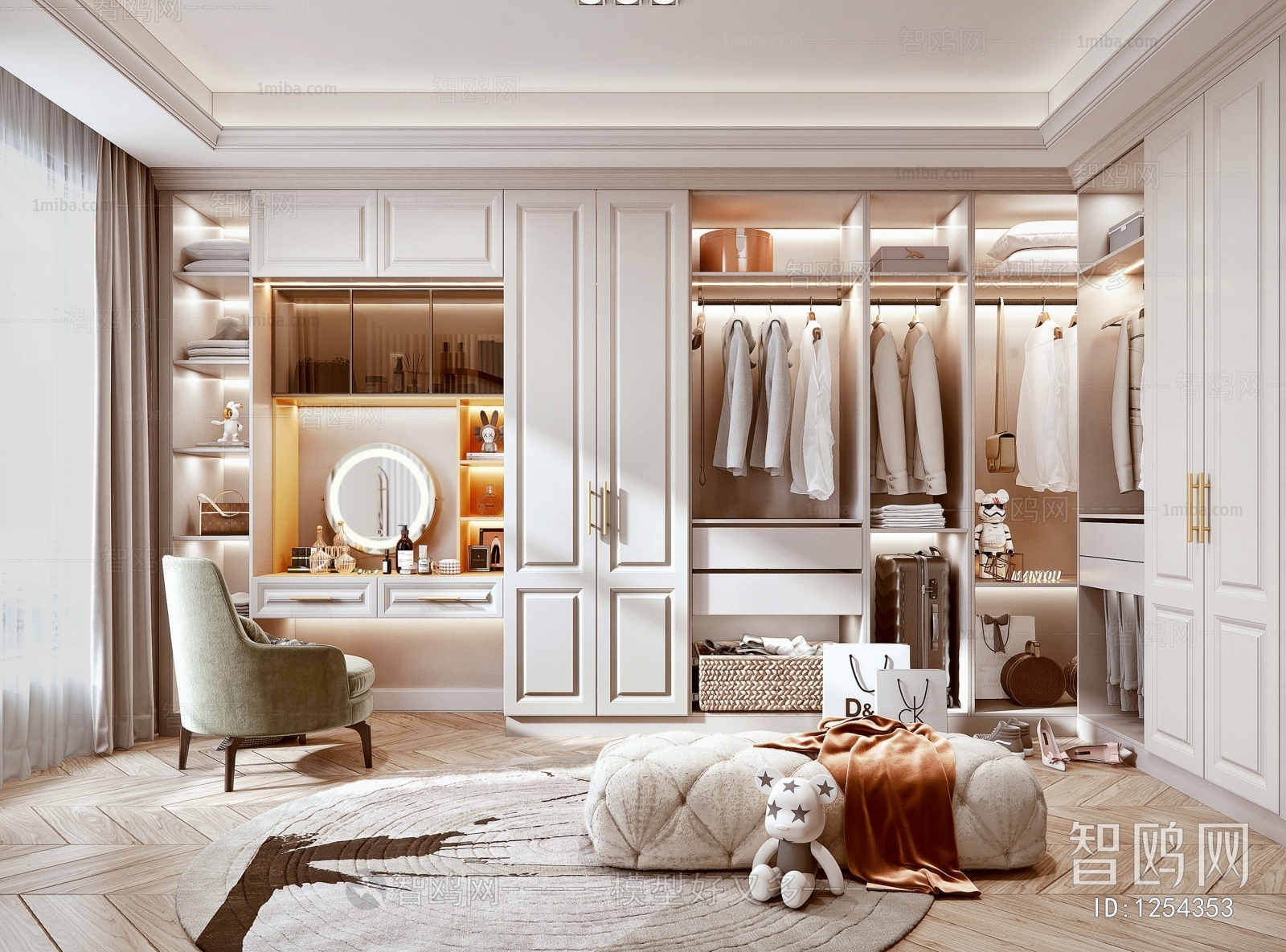 Simple European Style Clothes Storage Area