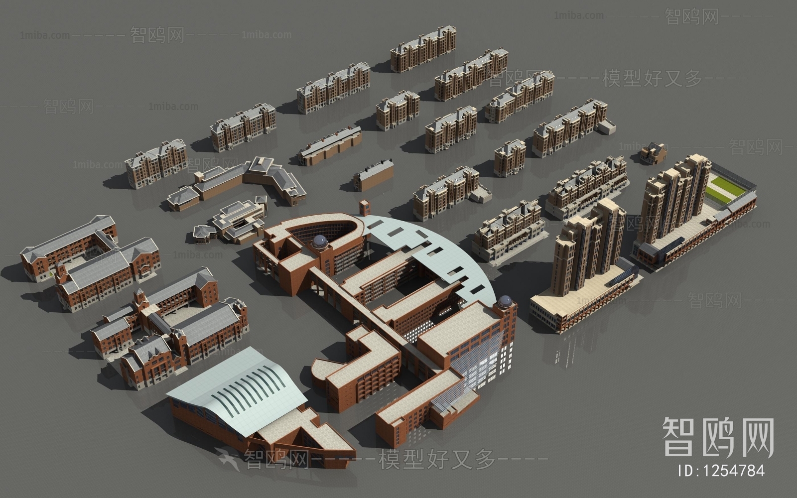 现代教学楼，宿舍楼建筑外观