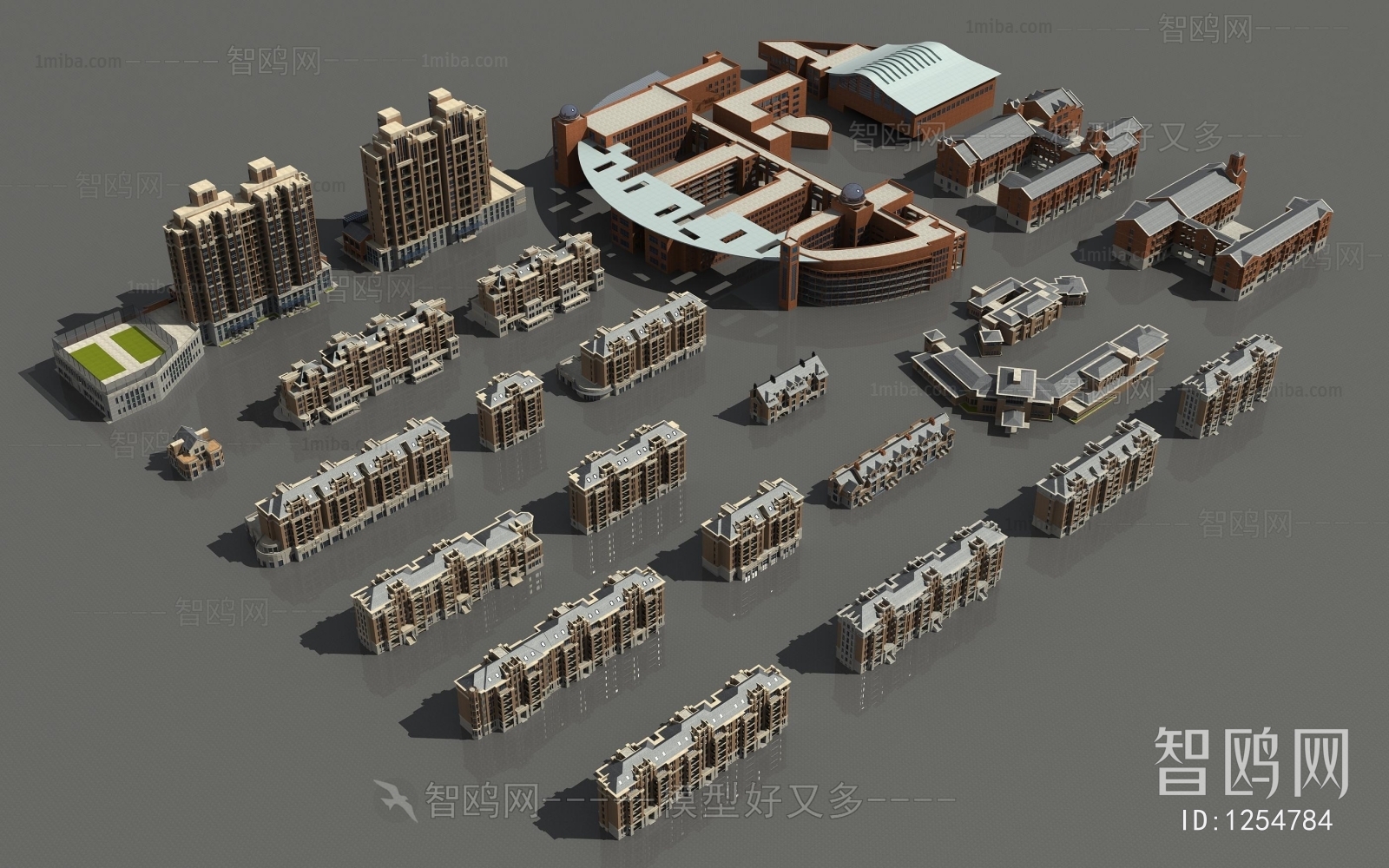 现代教学楼，宿舍楼建筑外观