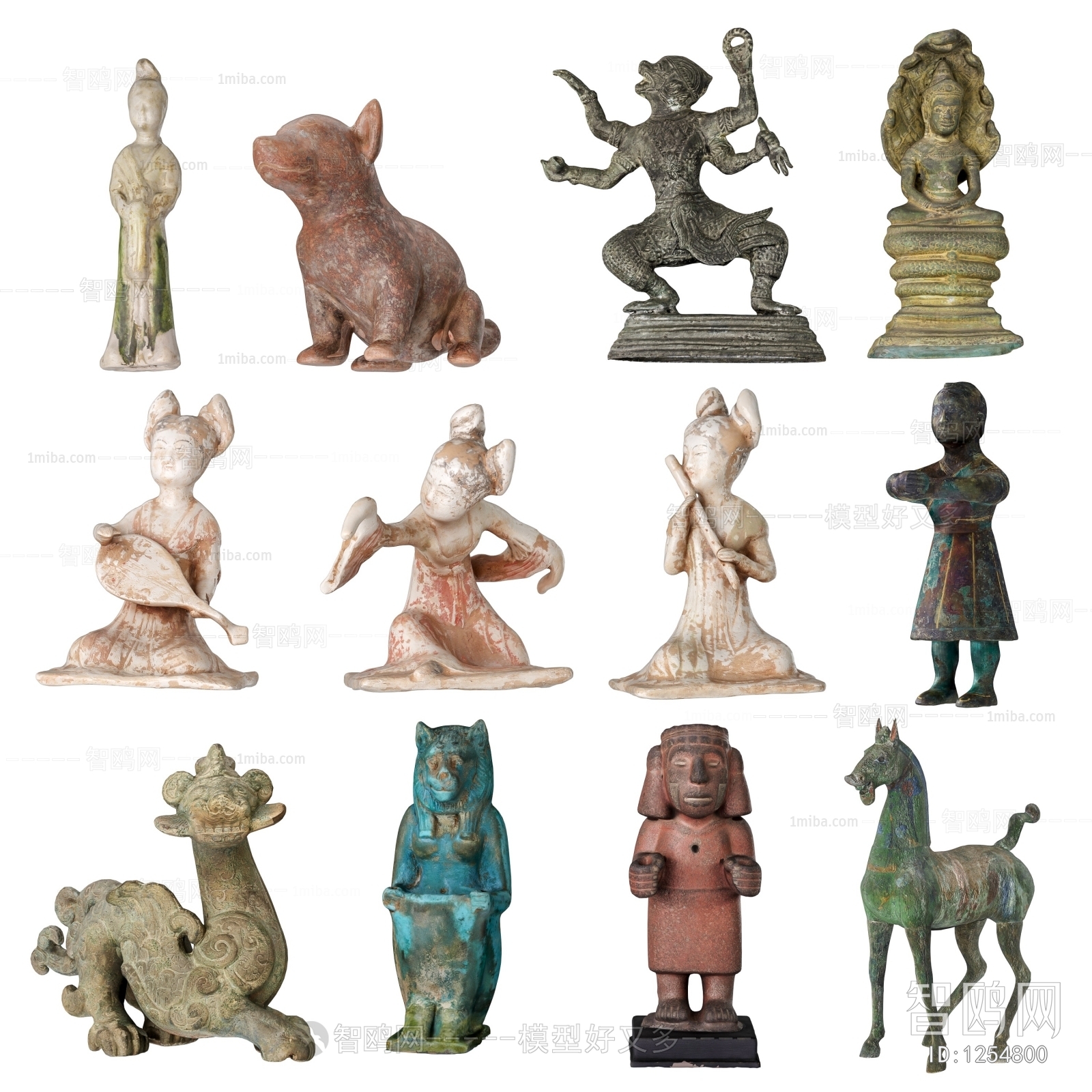中式古物雕塑摆件