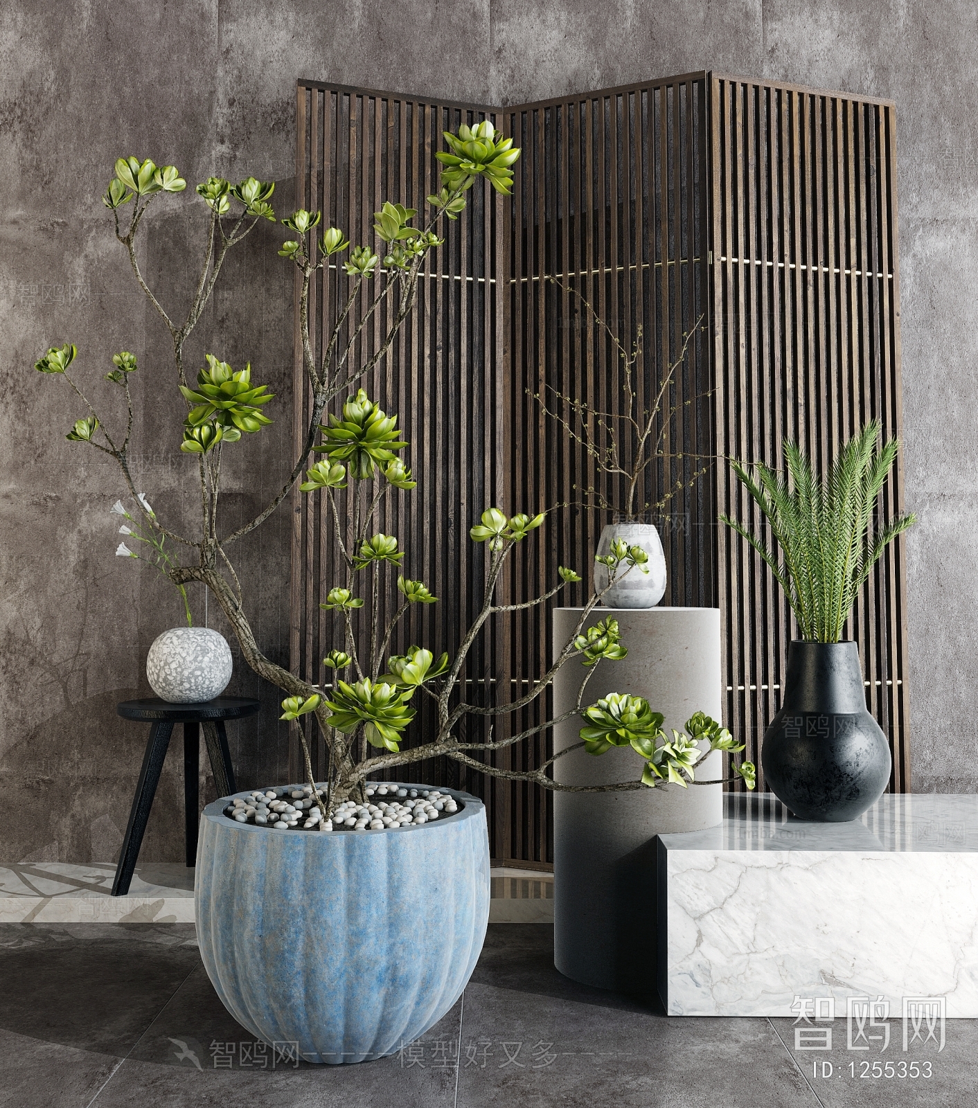 Modern Potted Green Plant