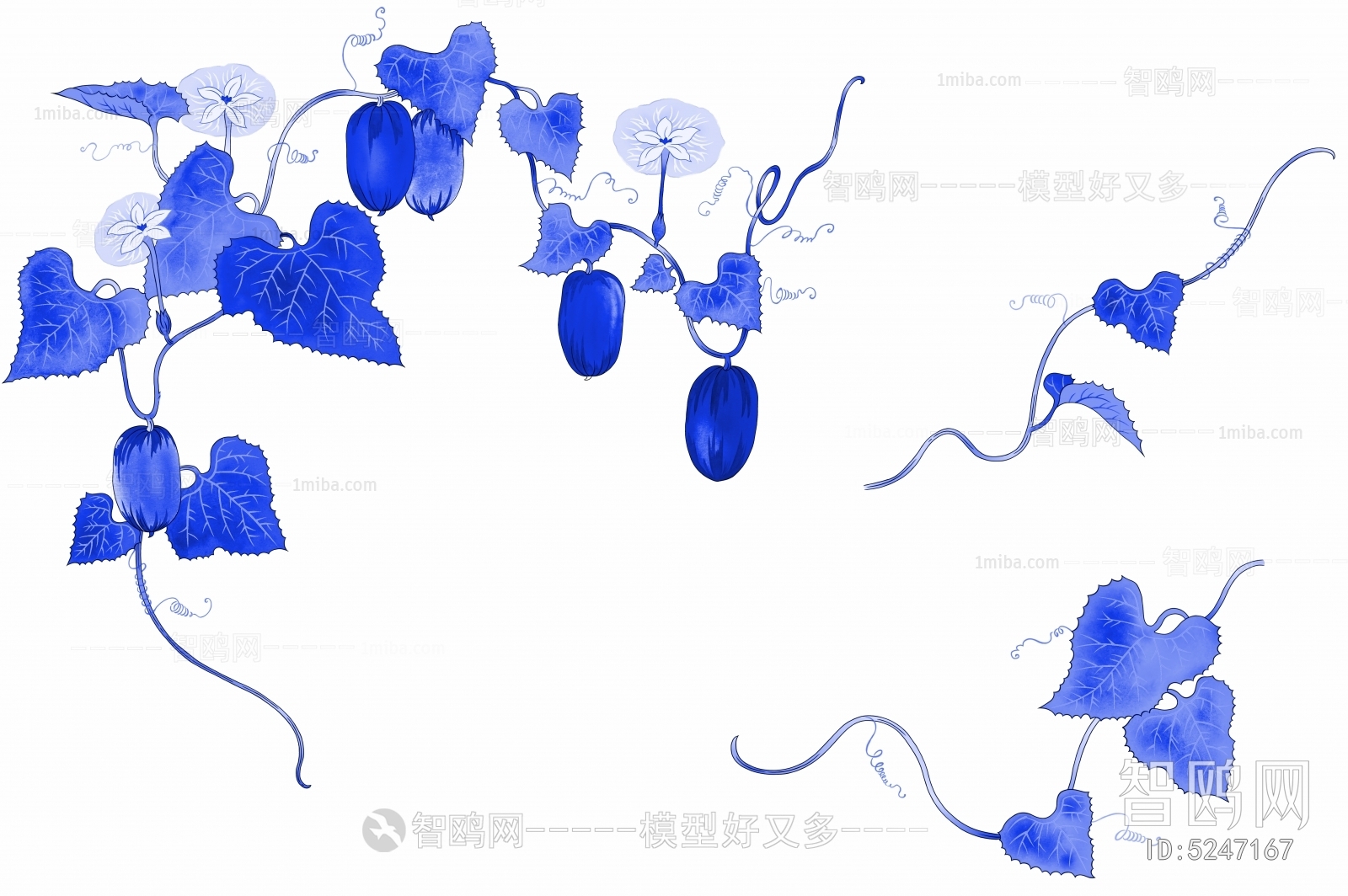 古代青花瓷图案花纹中国风图案