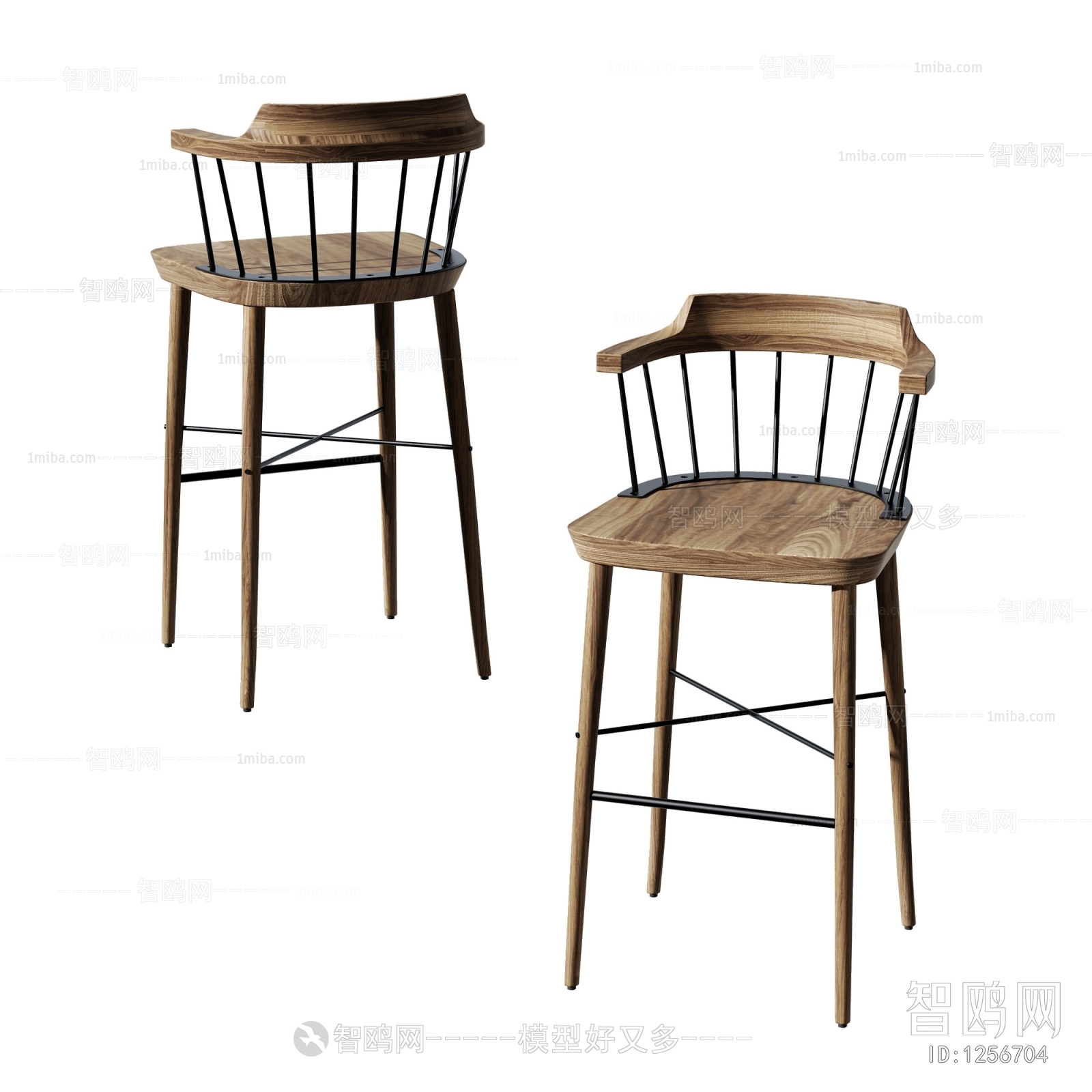 Wabi-sabi Style Bar Chair