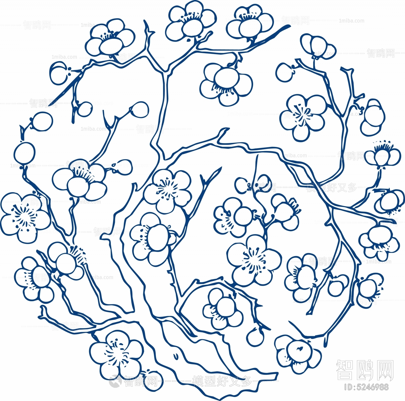 古代青花瓷图案花纹中国风图案