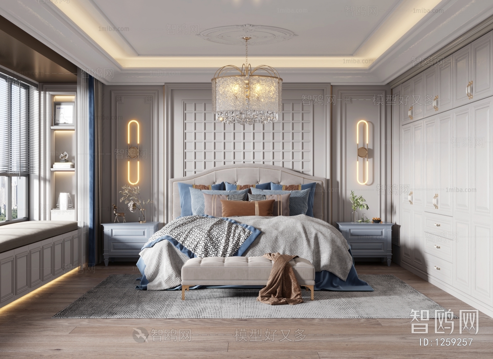 Simple European Style Bedroom