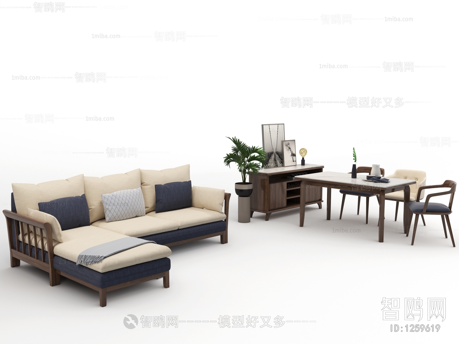 New Chinese Style Sofa Combination