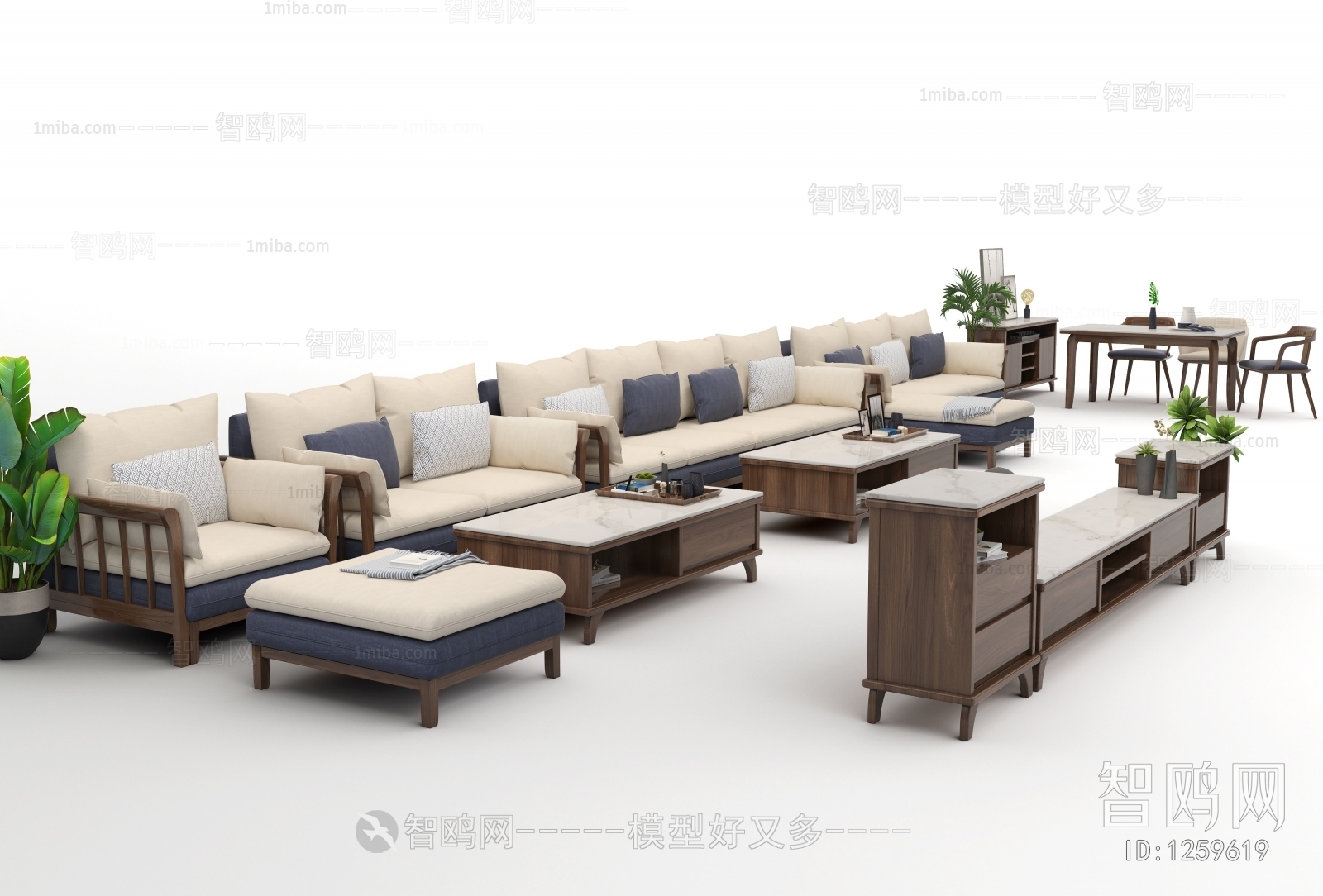 New Chinese Style Sofa Combination