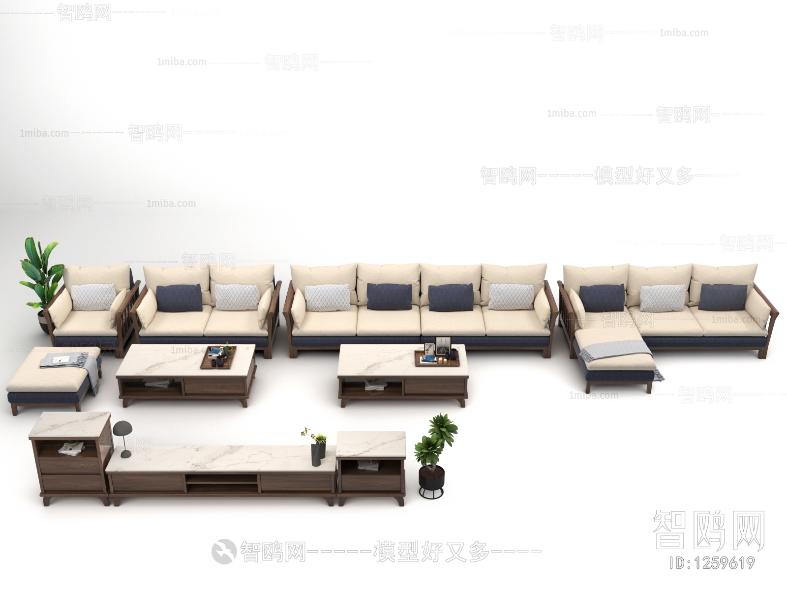 New Chinese Style Sofa Combination