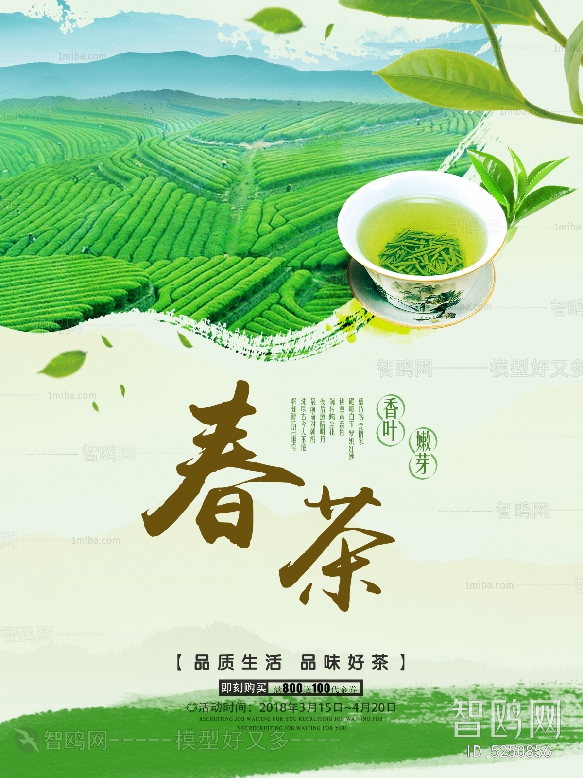 中国风古风茶叶茶具海报