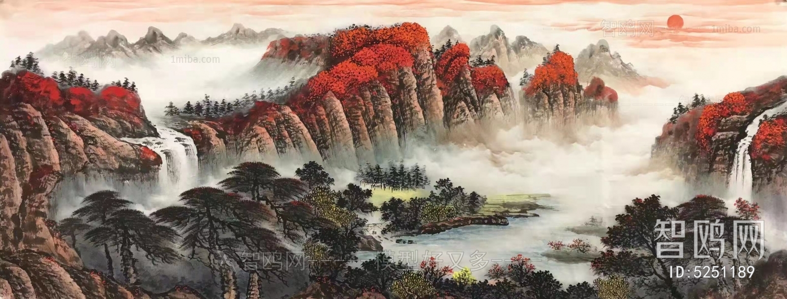 中国画水墨彩墨山水画
