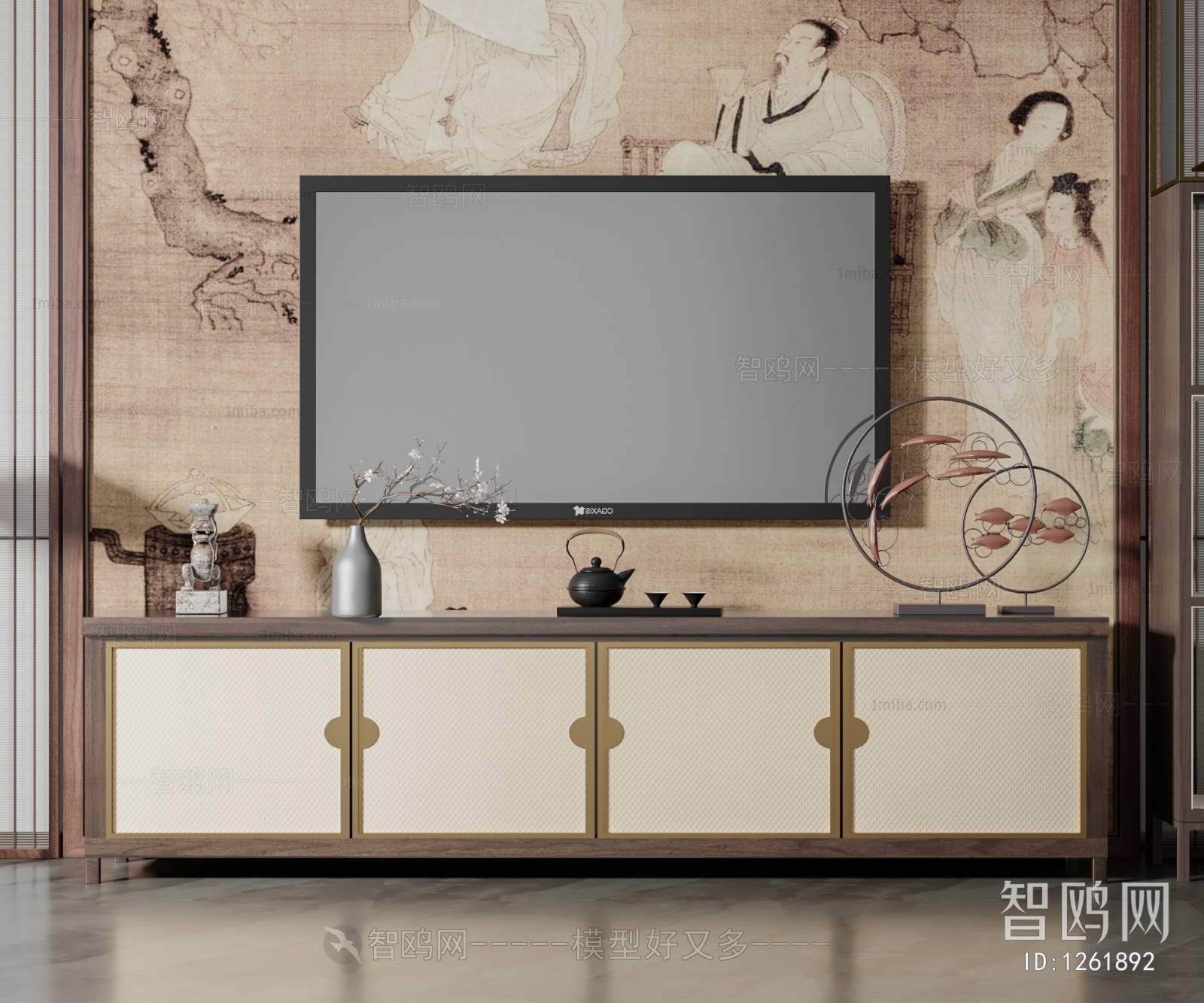 New Chinese Style TV Cabinet