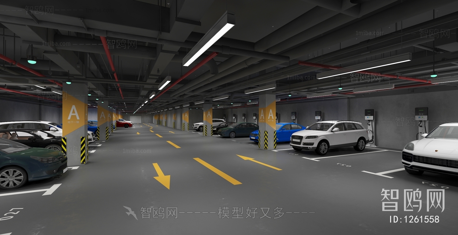 Modern Underground Parking Lot