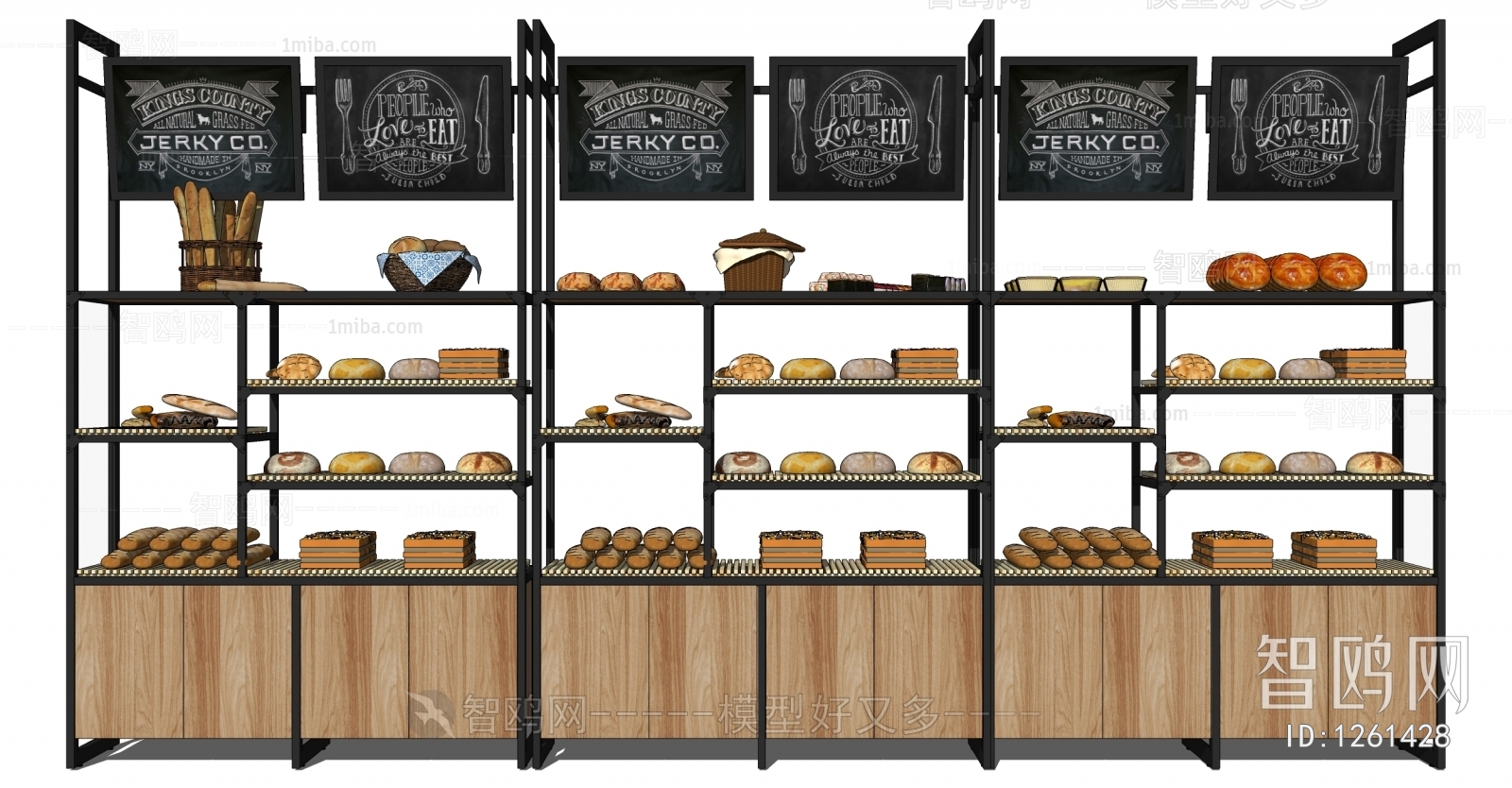 现代面包店货架 甜品展柜