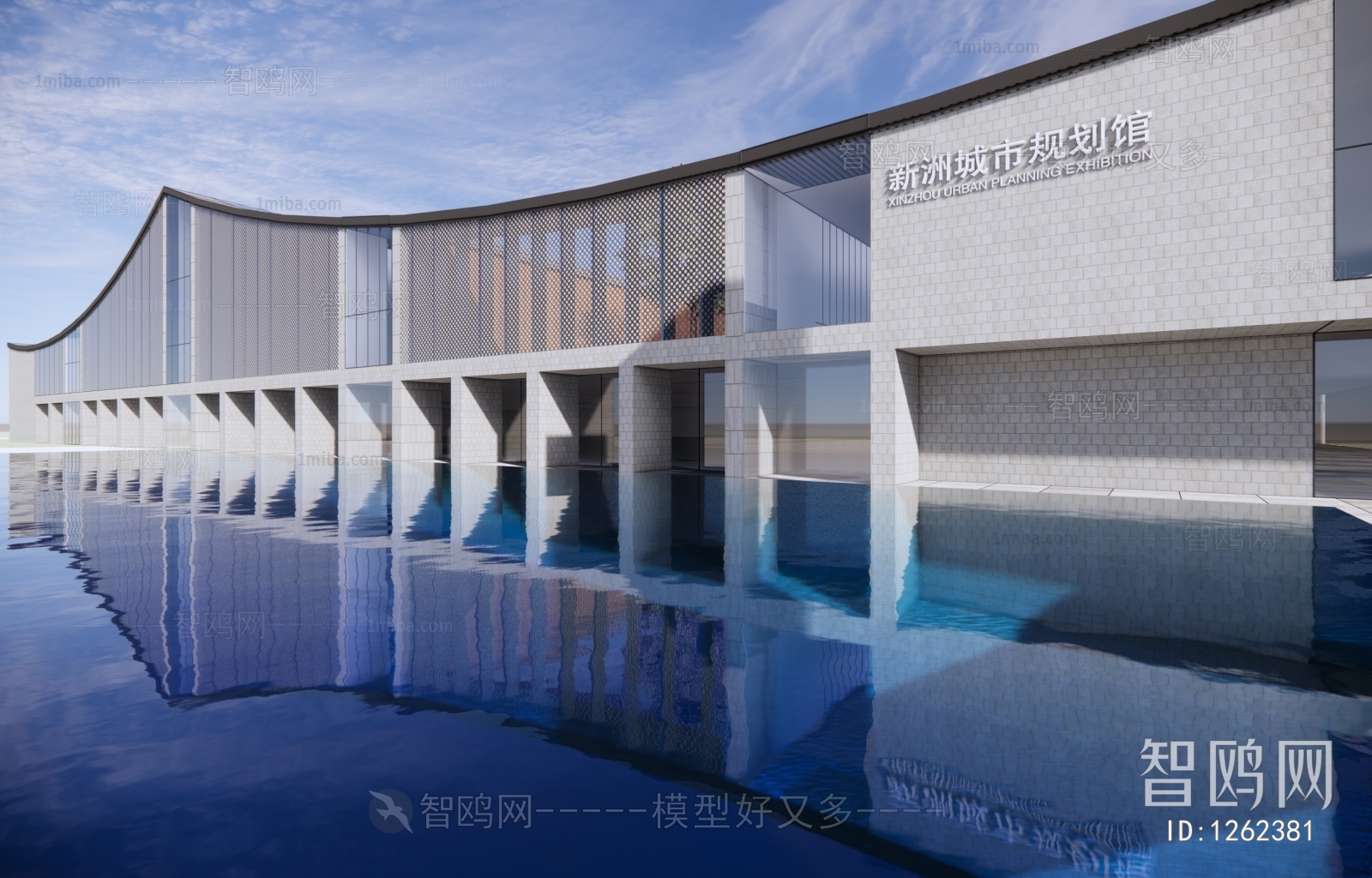 新中式风格城市规划馆 图书馆