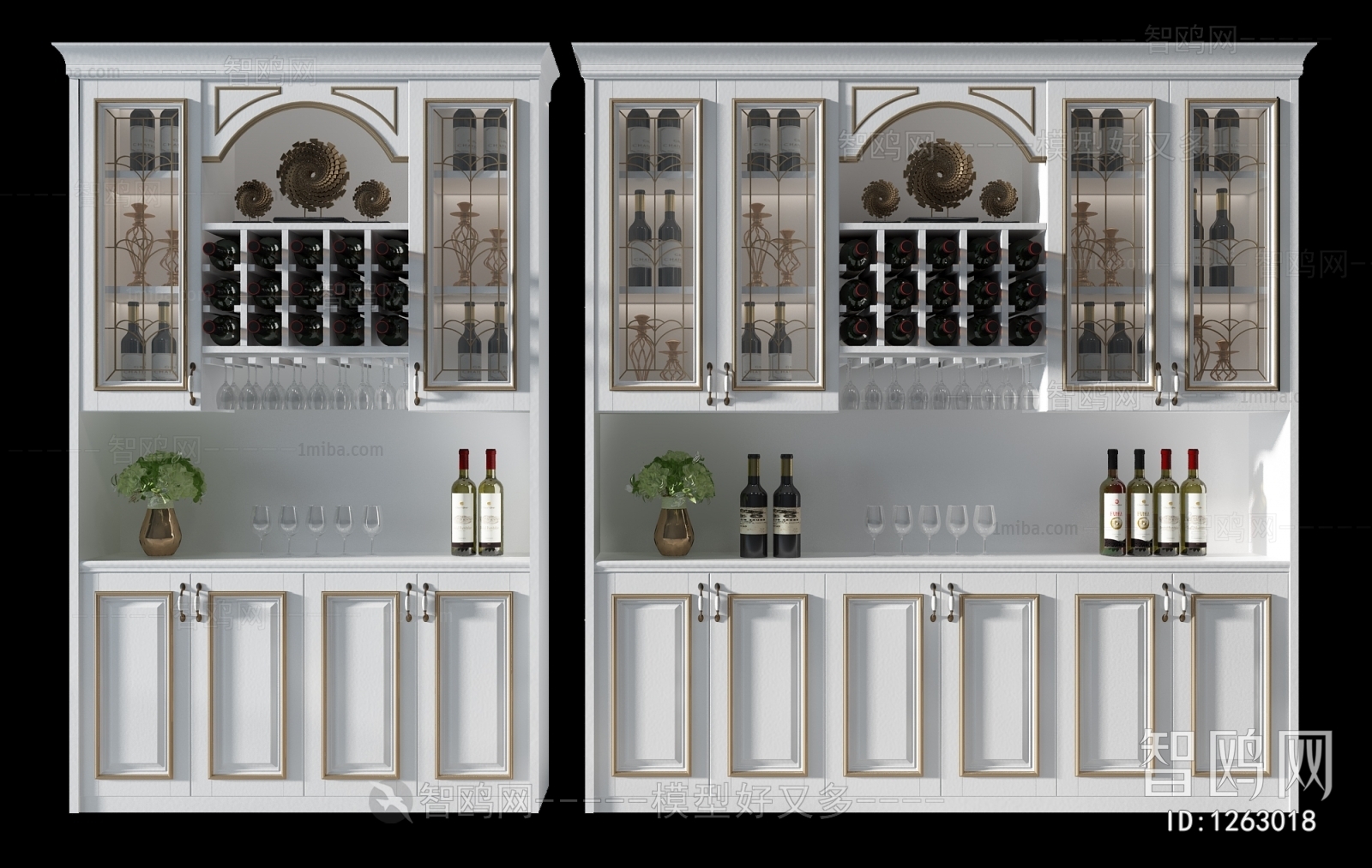 Simple European Style Wine Cabinet