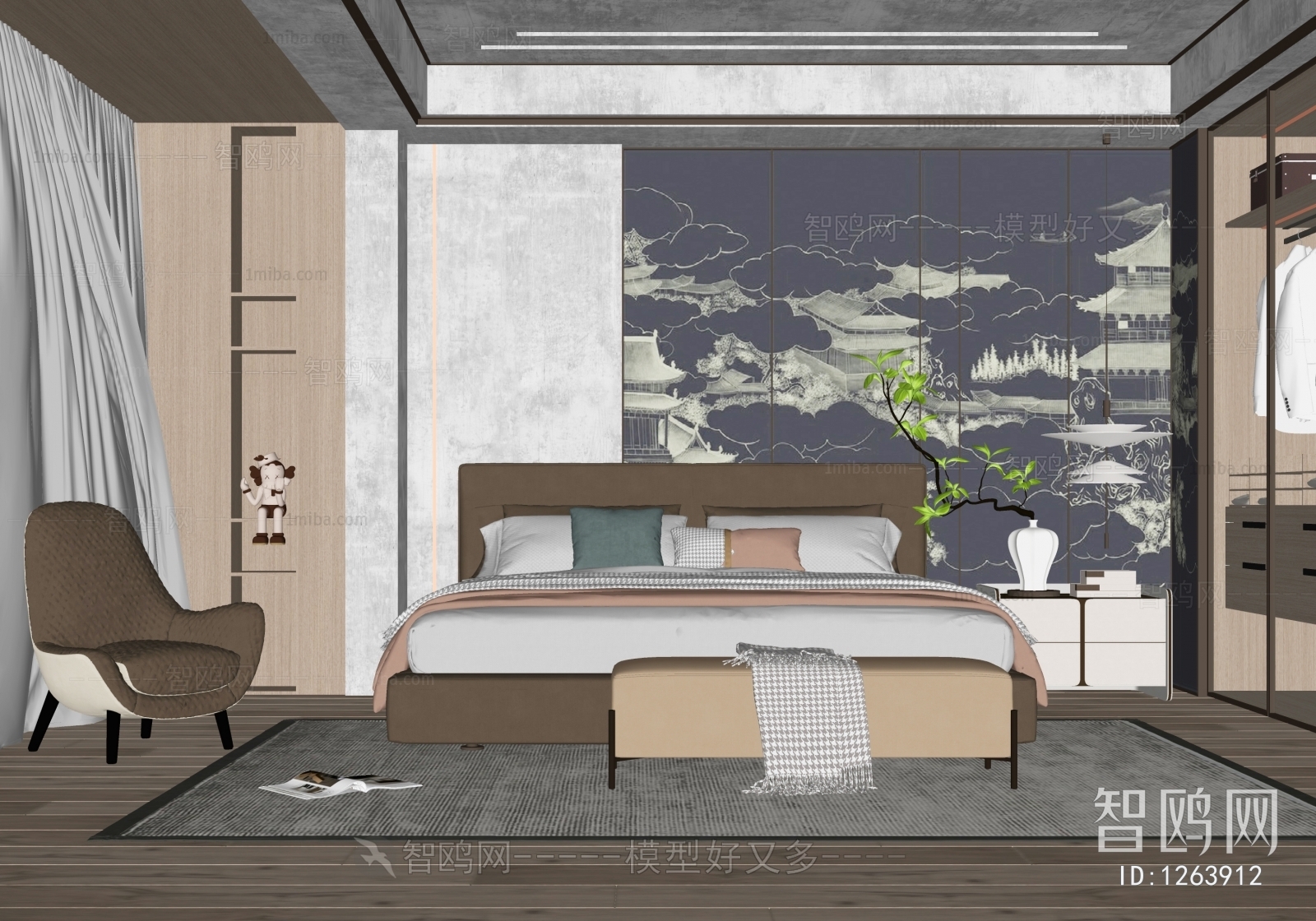 New Chinese Style Bedroom