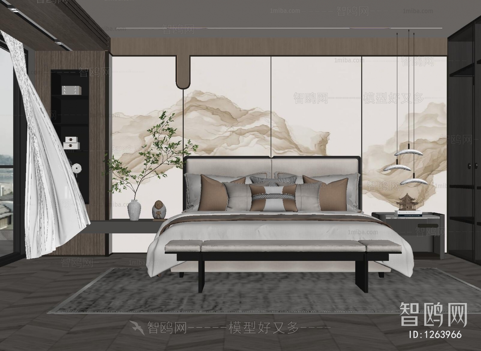 New Chinese Style Bedroom