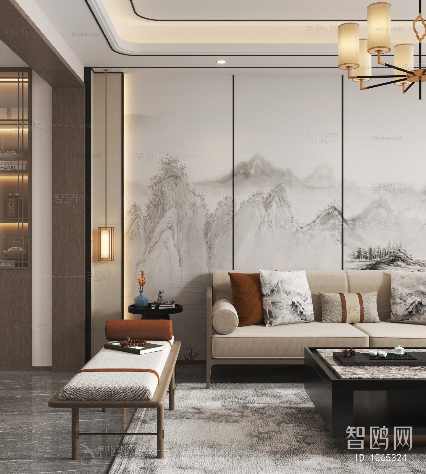 New Chinese Style A Living Room