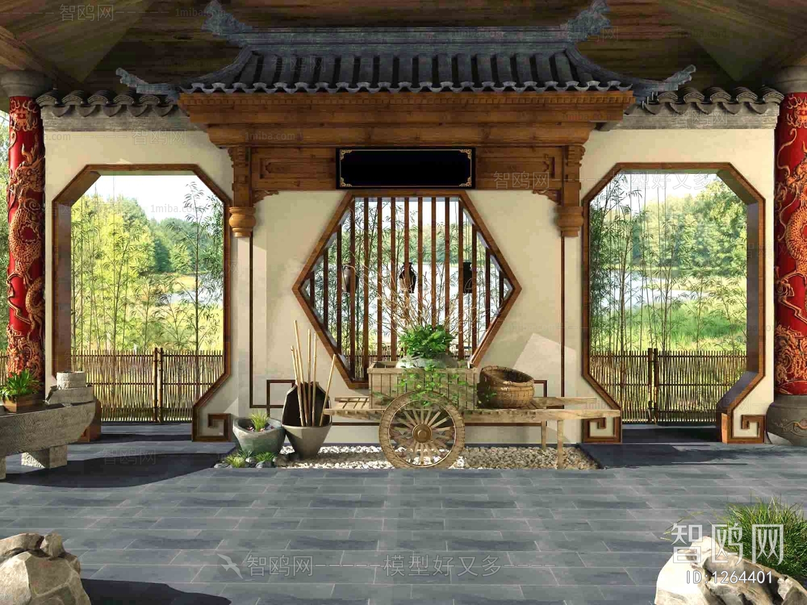 New Chinese Style Courtyard/landscape