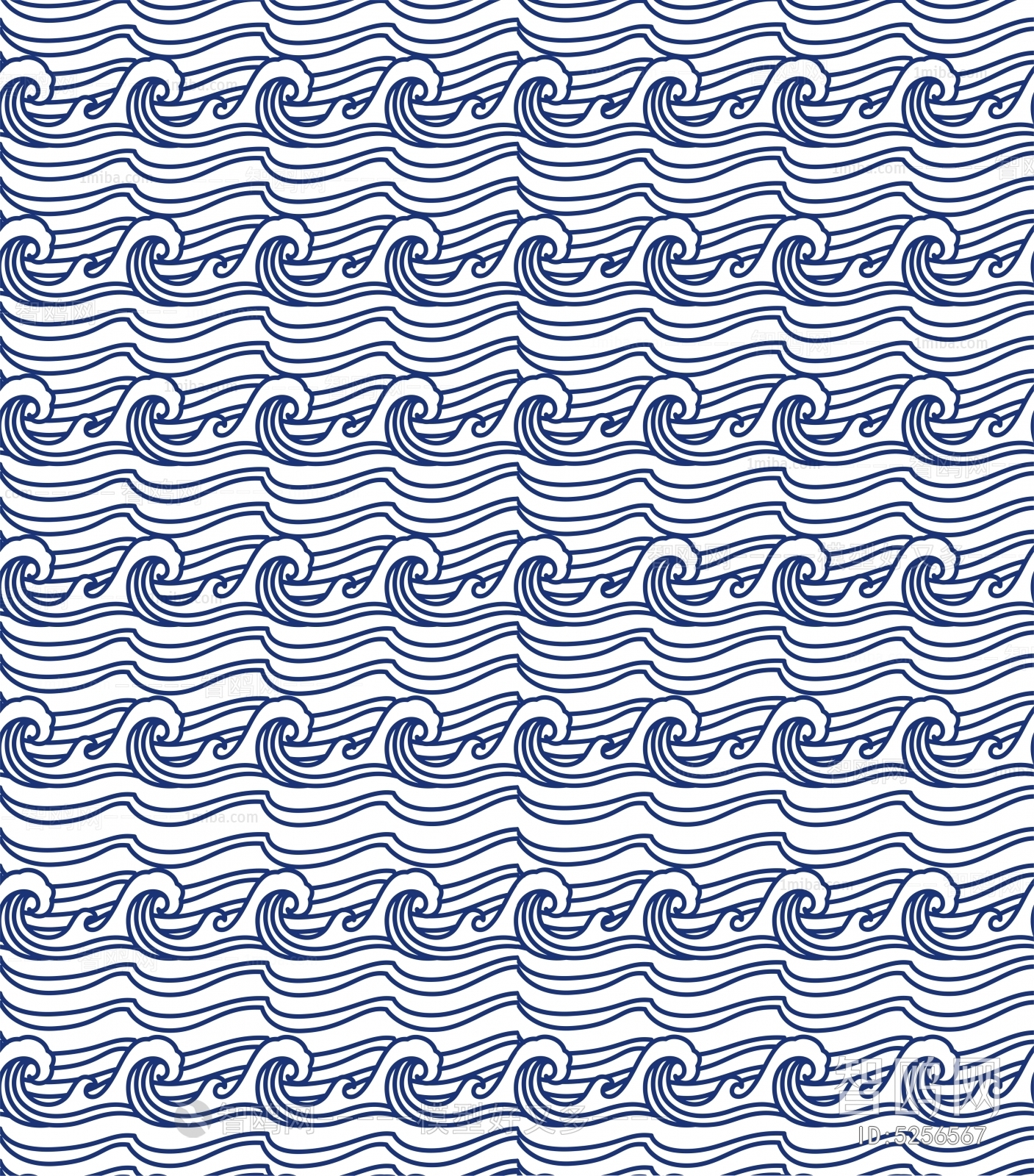 无缝中式波浪纹水纹贴图