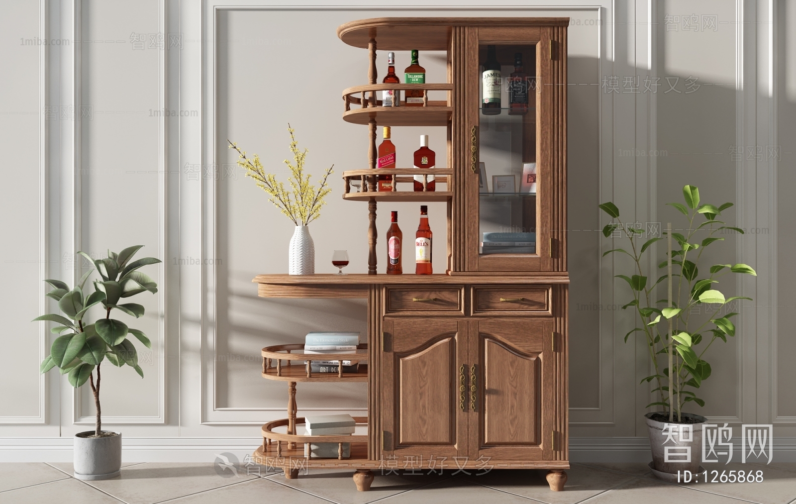 New Classical Style Wine Cabinet