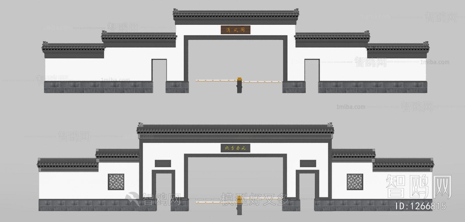 中式古典大门入口门头