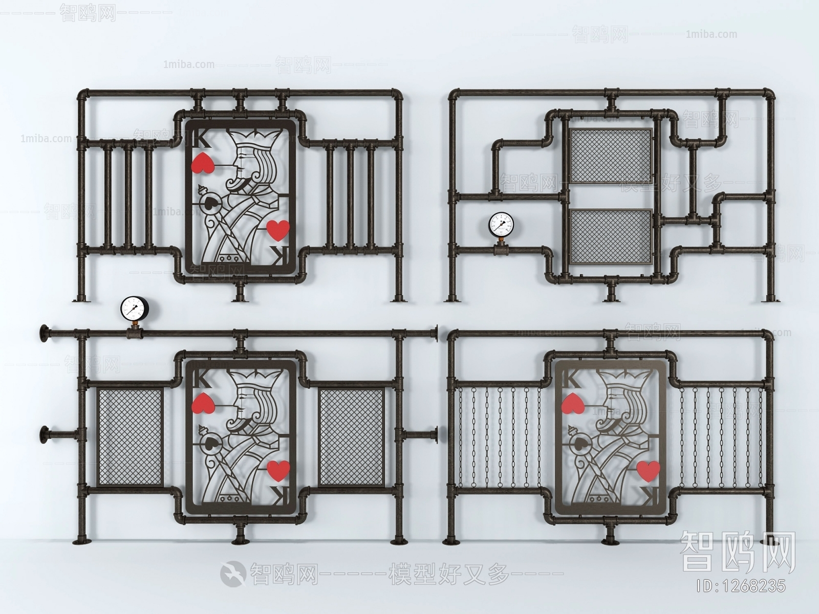 工业LOFT铁艺管道栏杆护栏