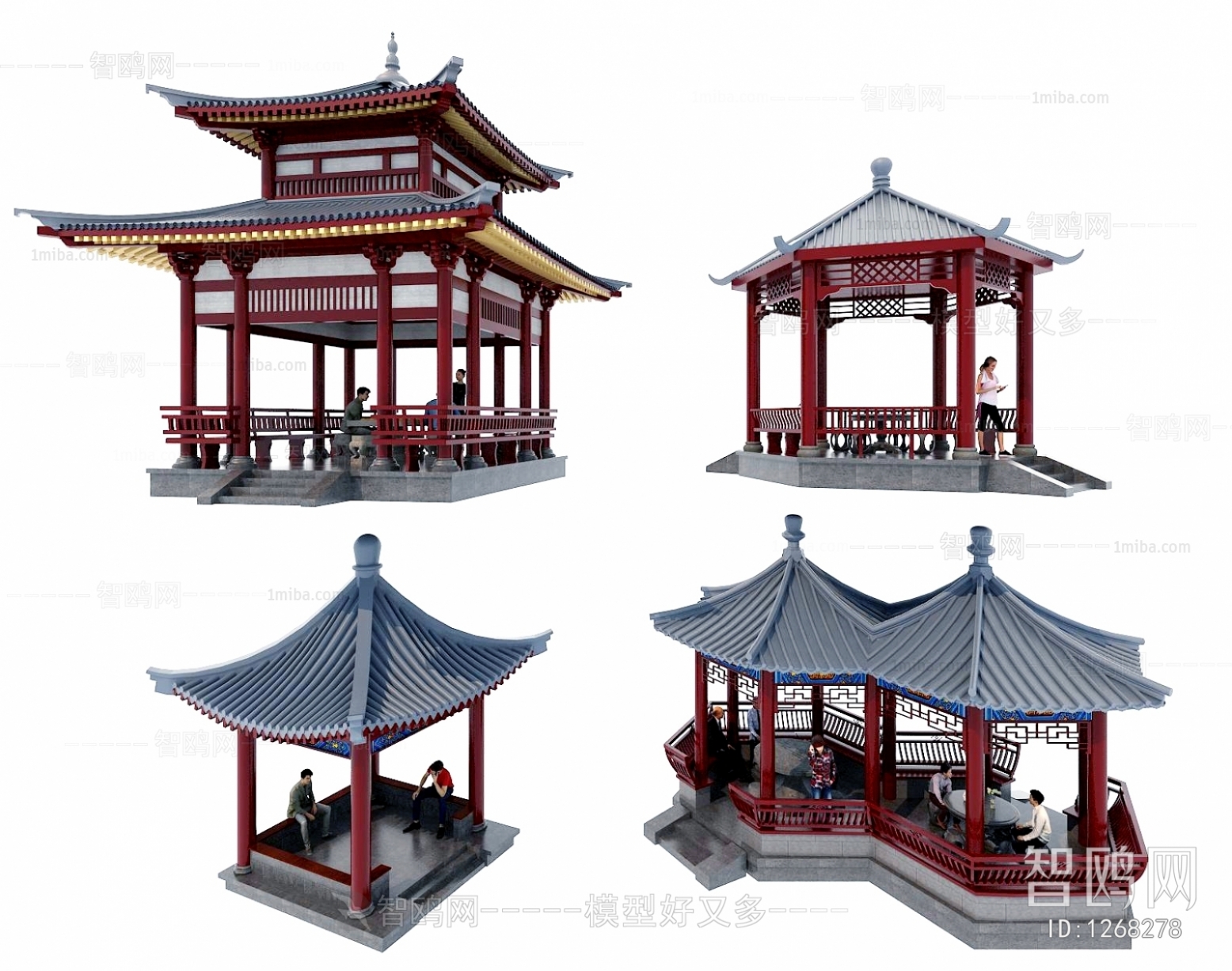 Modern Chinese Style Ancient Architectural Buildings