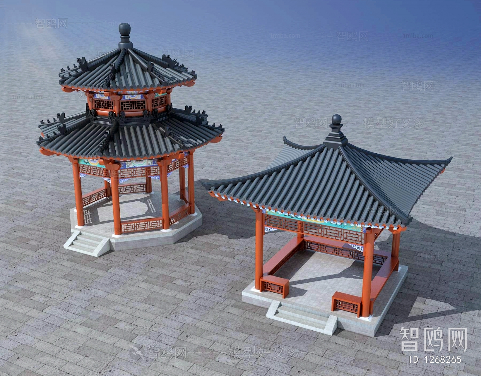 Modern Chinese Style Ancient Architectural Buildings