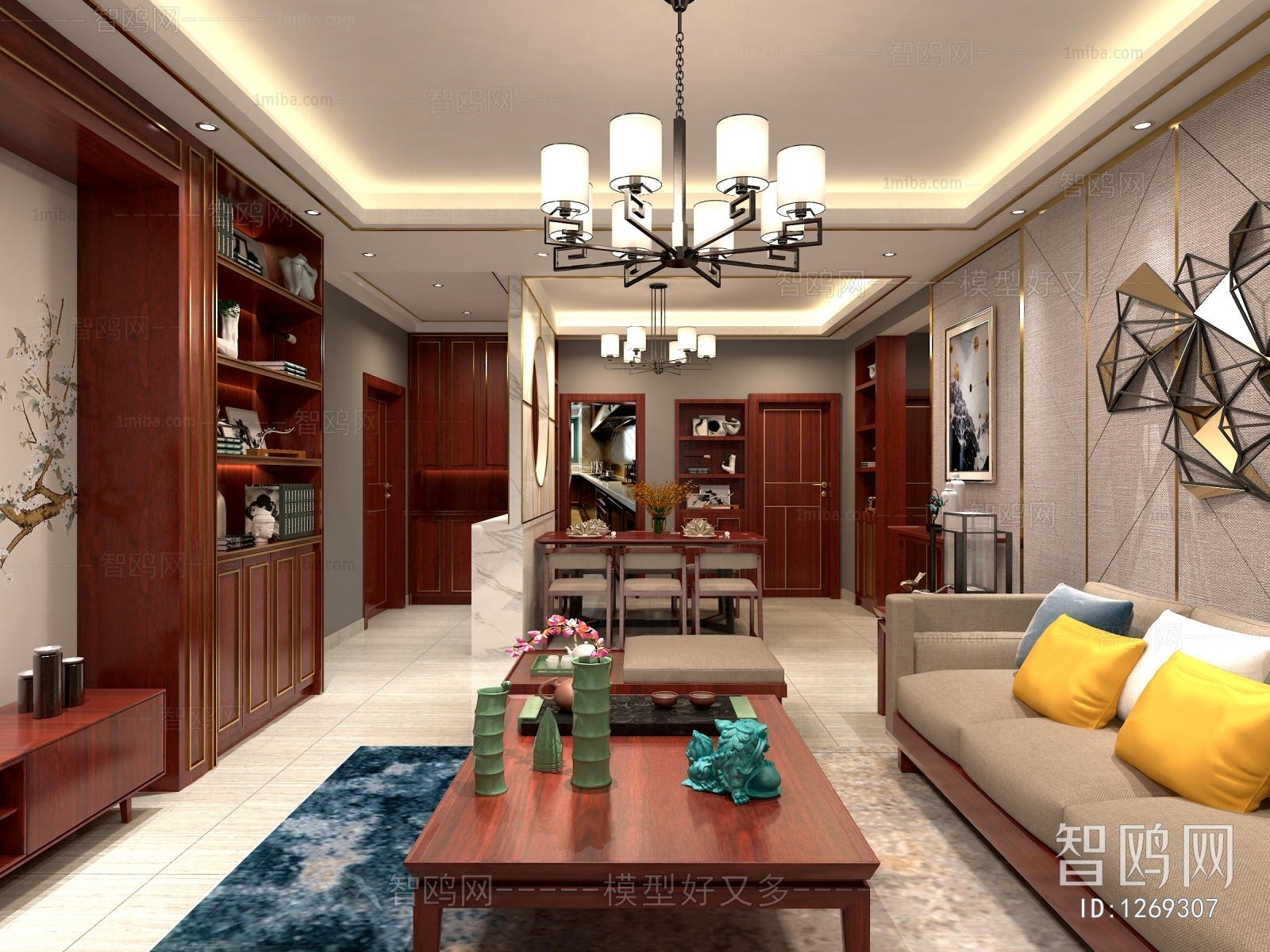 New Chinese Style A Living Room