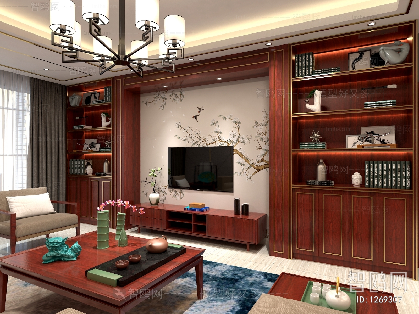 New Chinese Style A Living Room