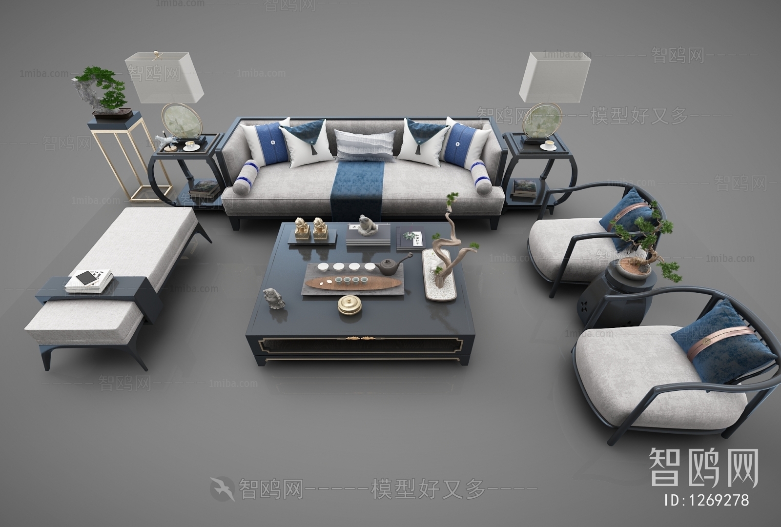 New Chinese Style Sofa Combination