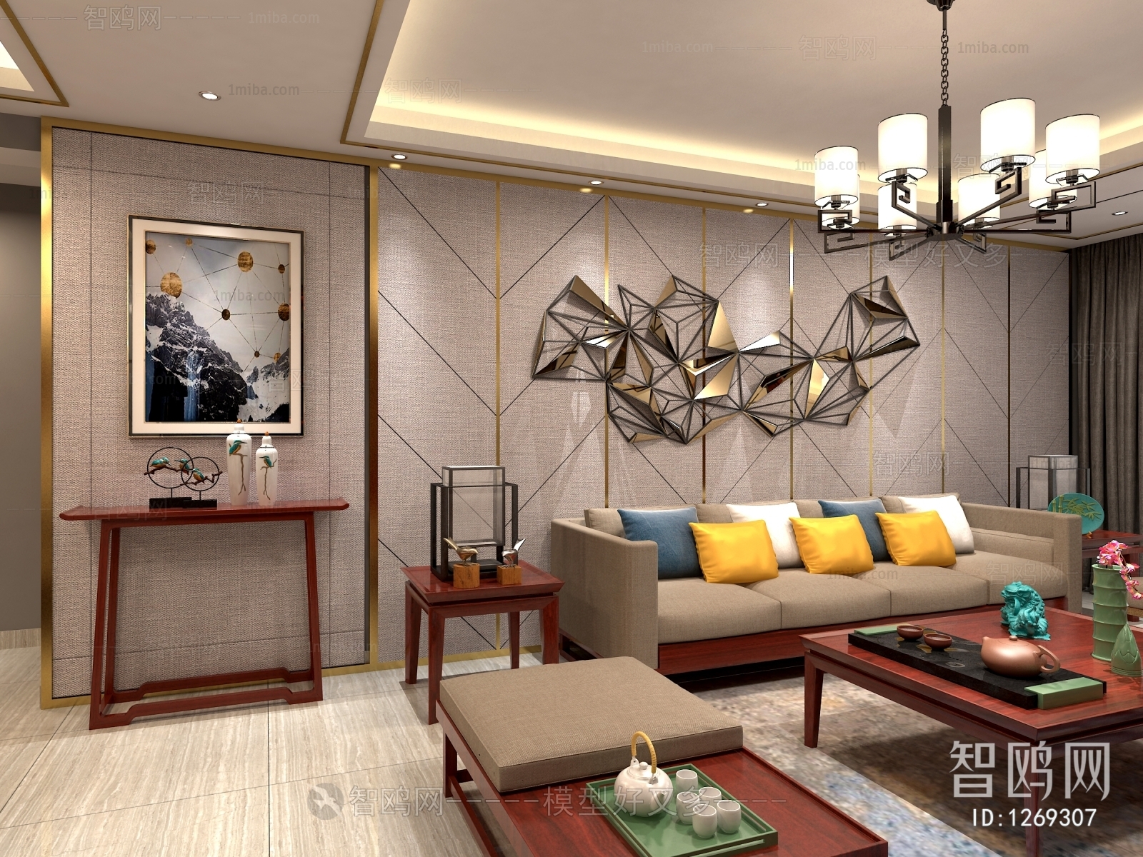 New Chinese Style A Living Room