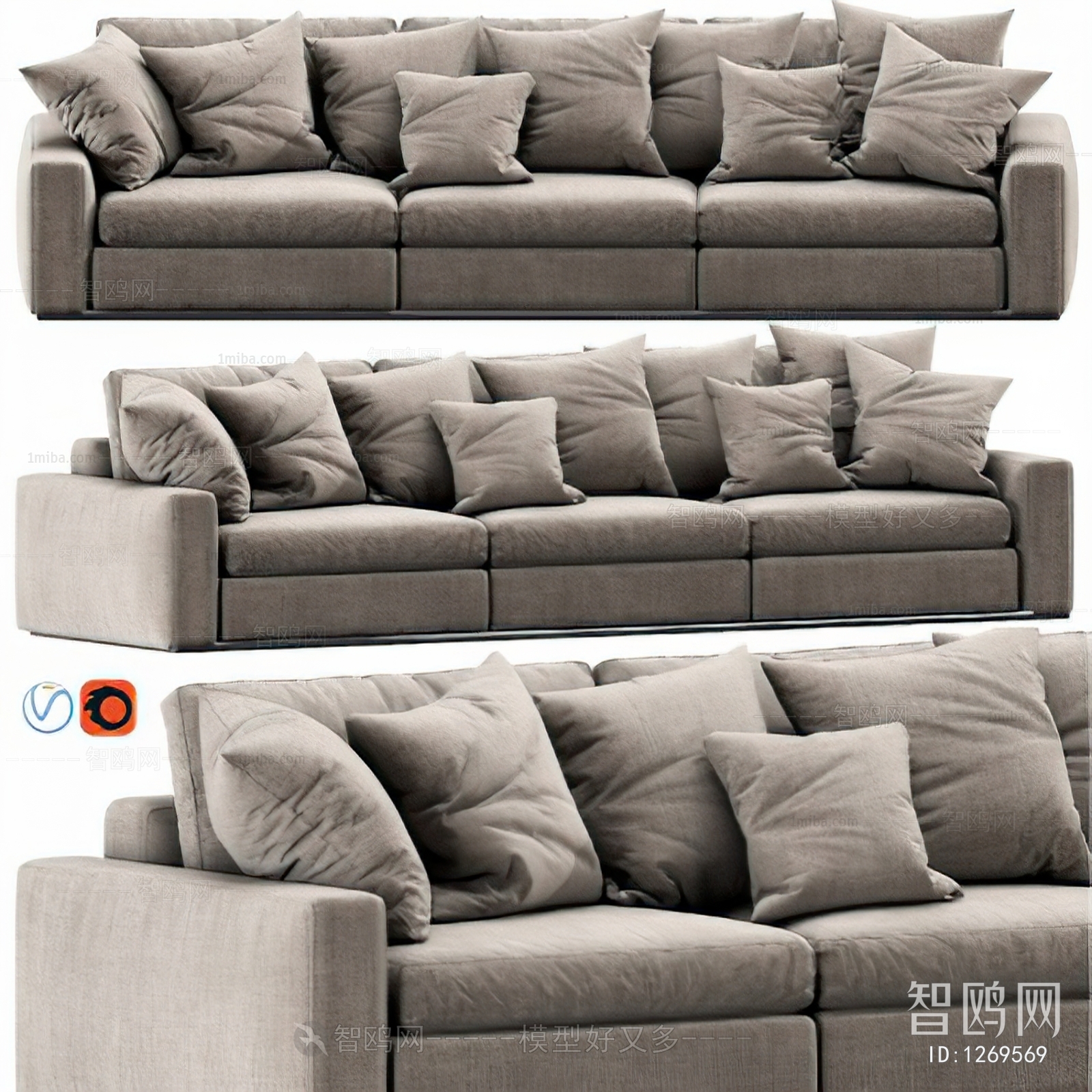 Modern Three-seat Sofa