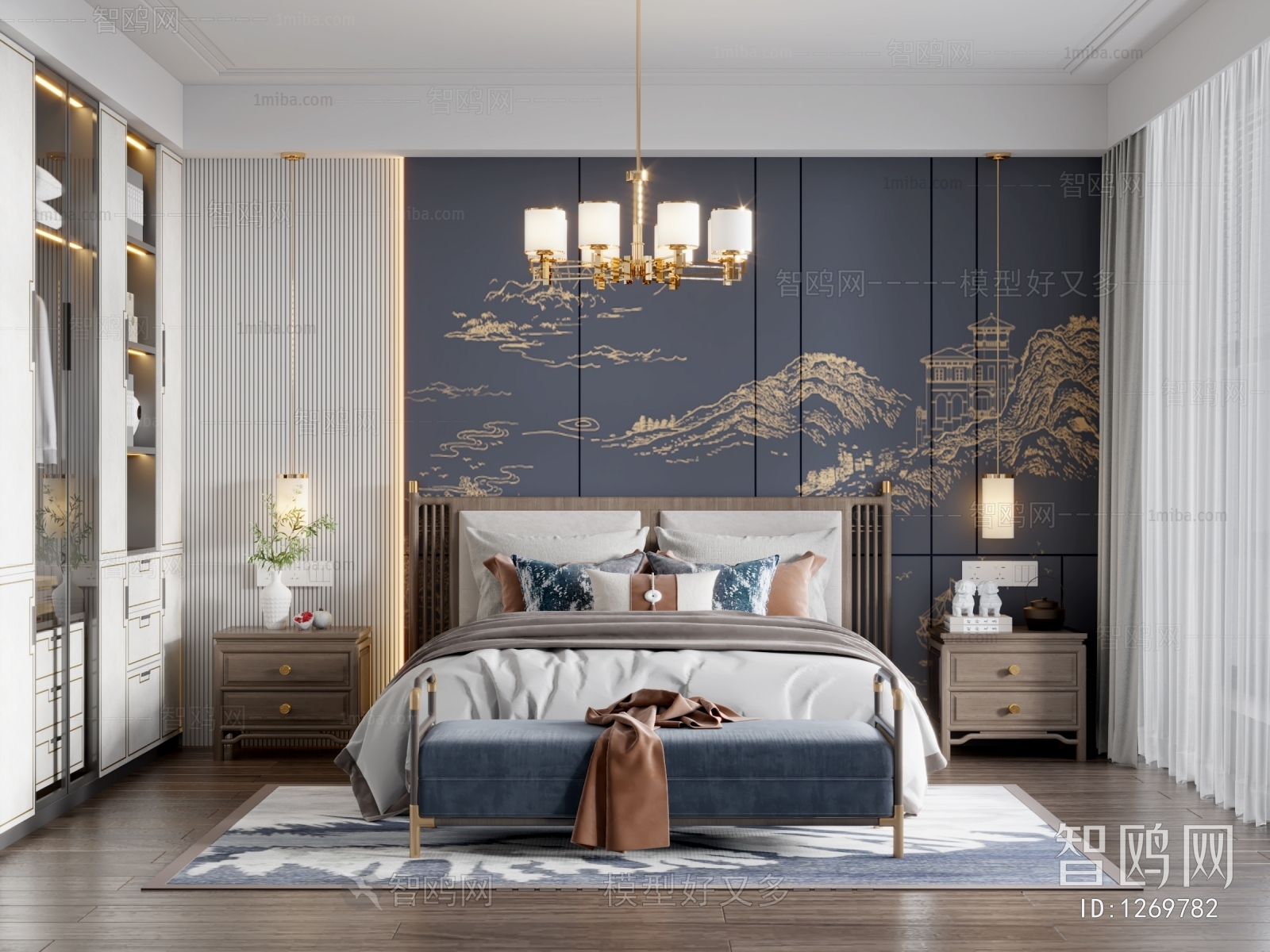 New Chinese Style Bedroom