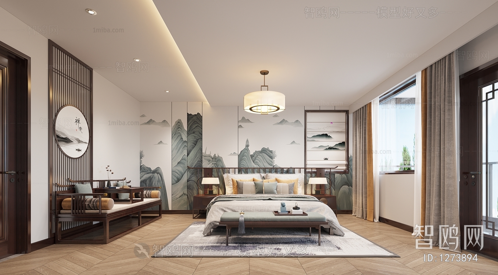 New Chinese Style Bedroom