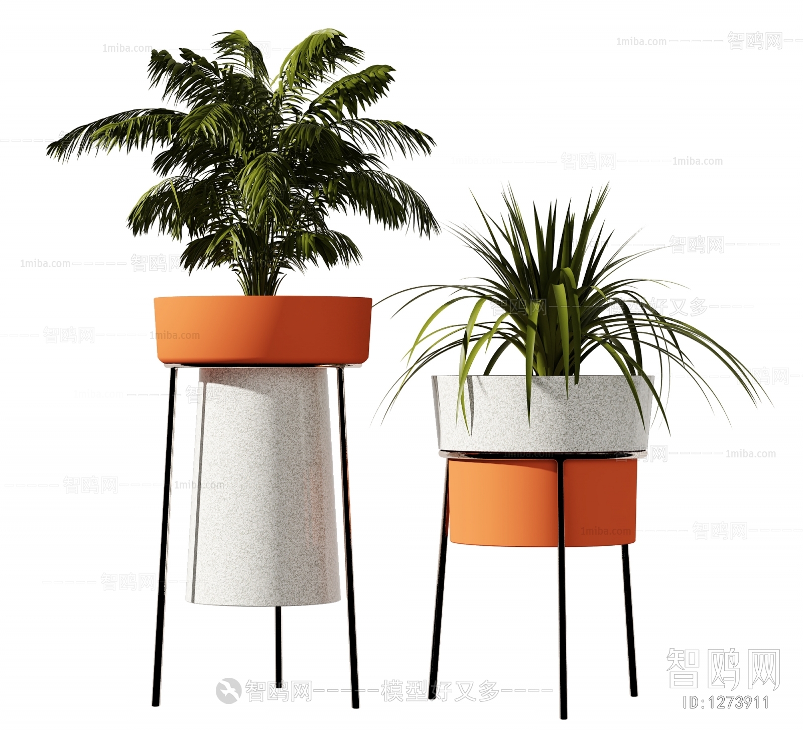 Modern Potted Green Plant