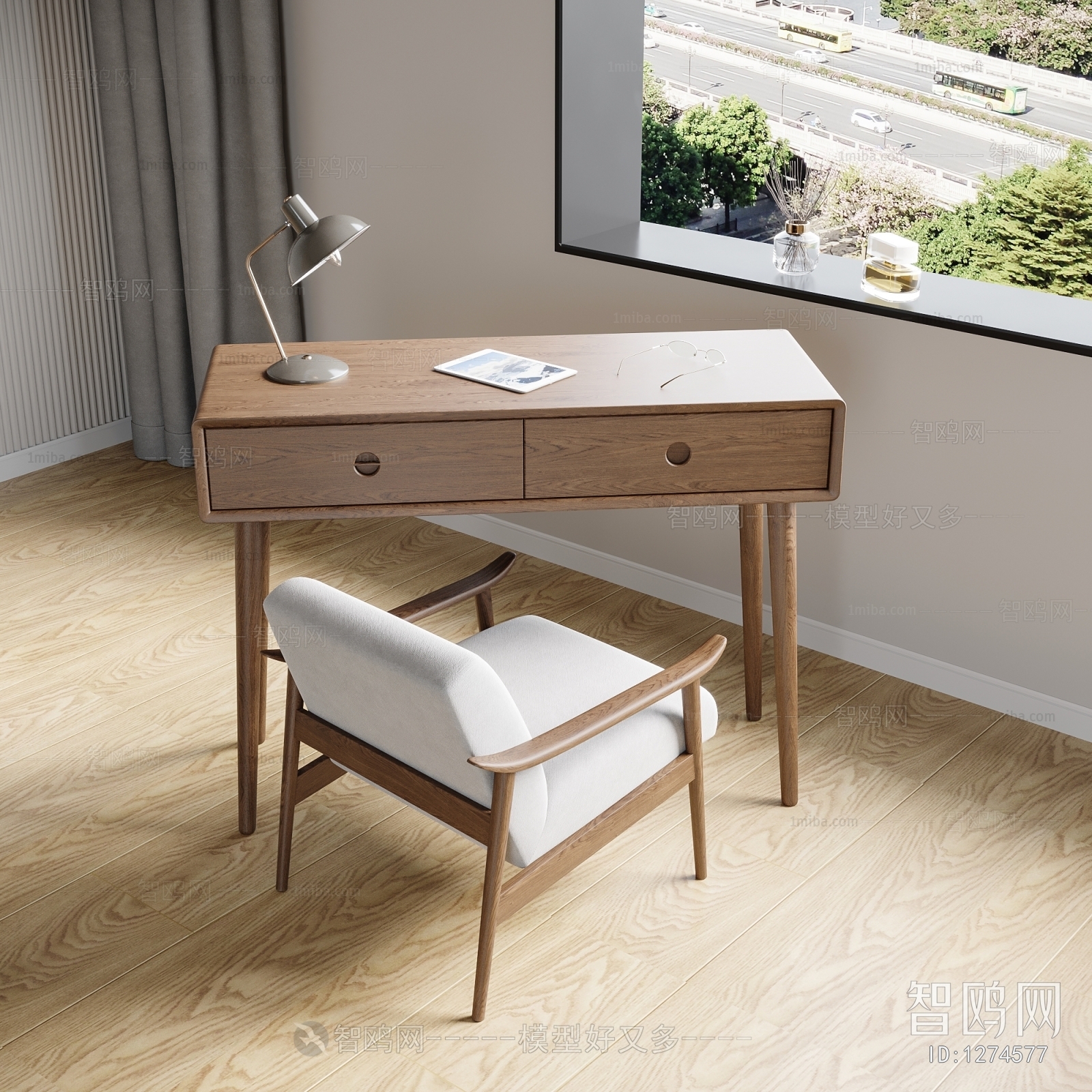 Nordic Style Computer Desk And Chair