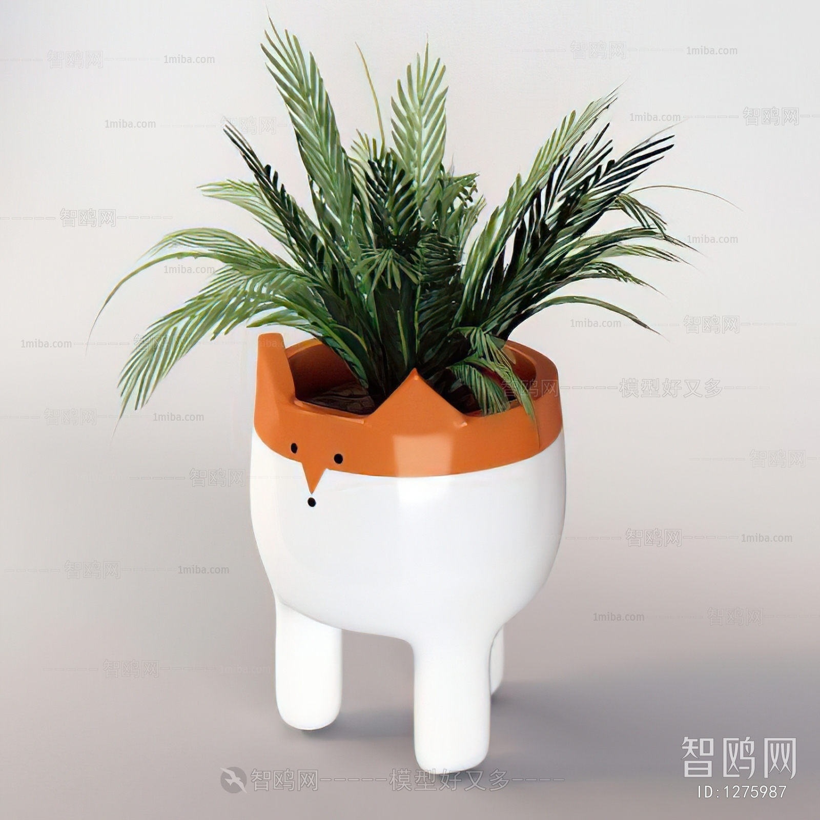 Modern Potted Green Plant