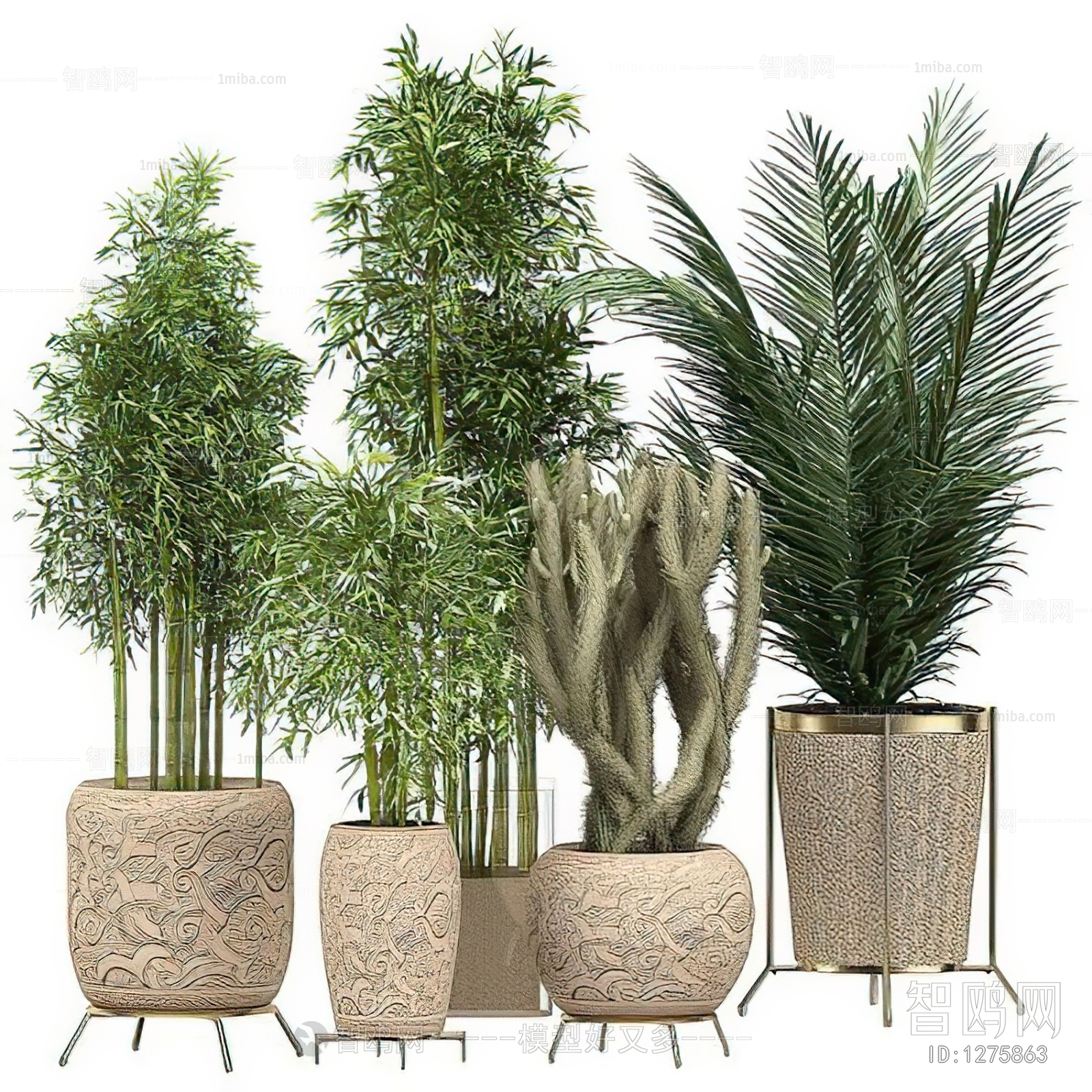 Modern Potted Green Plant