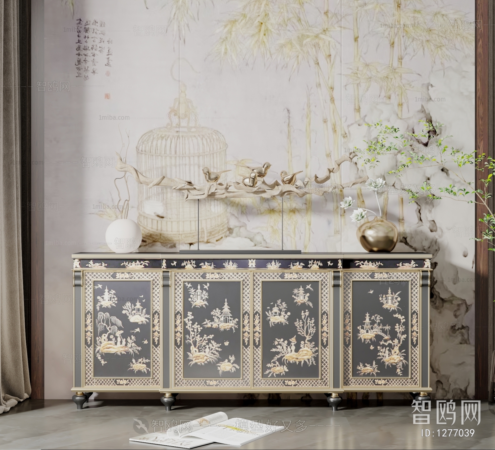 Chinese Style New Chinese Style Side Cabinet/Entrance Cabinet
