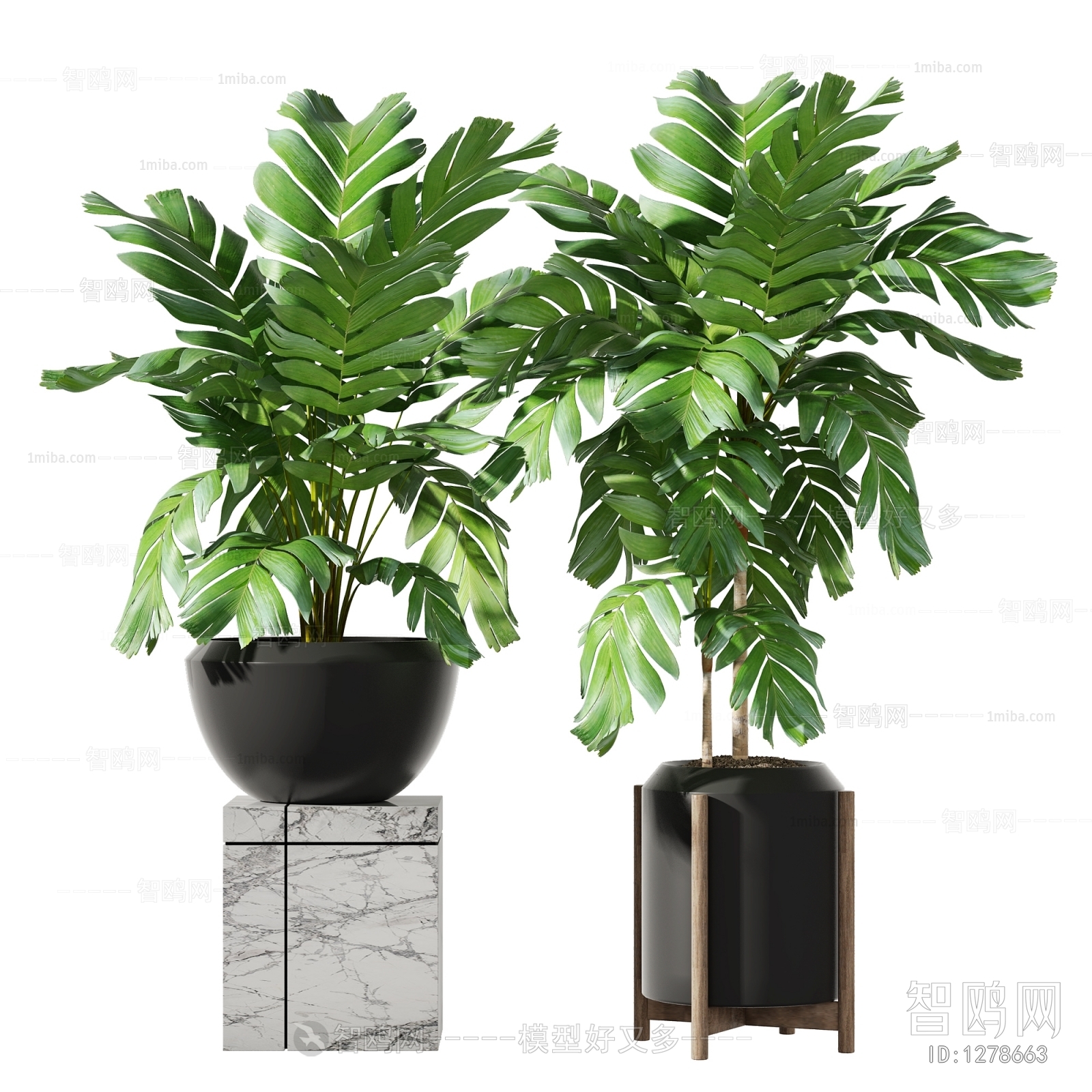 Modern Potted Green Plant