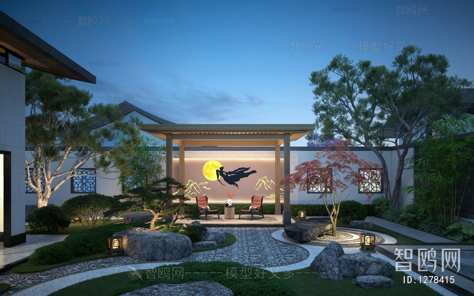 New Chinese Style Courtyard/landscape