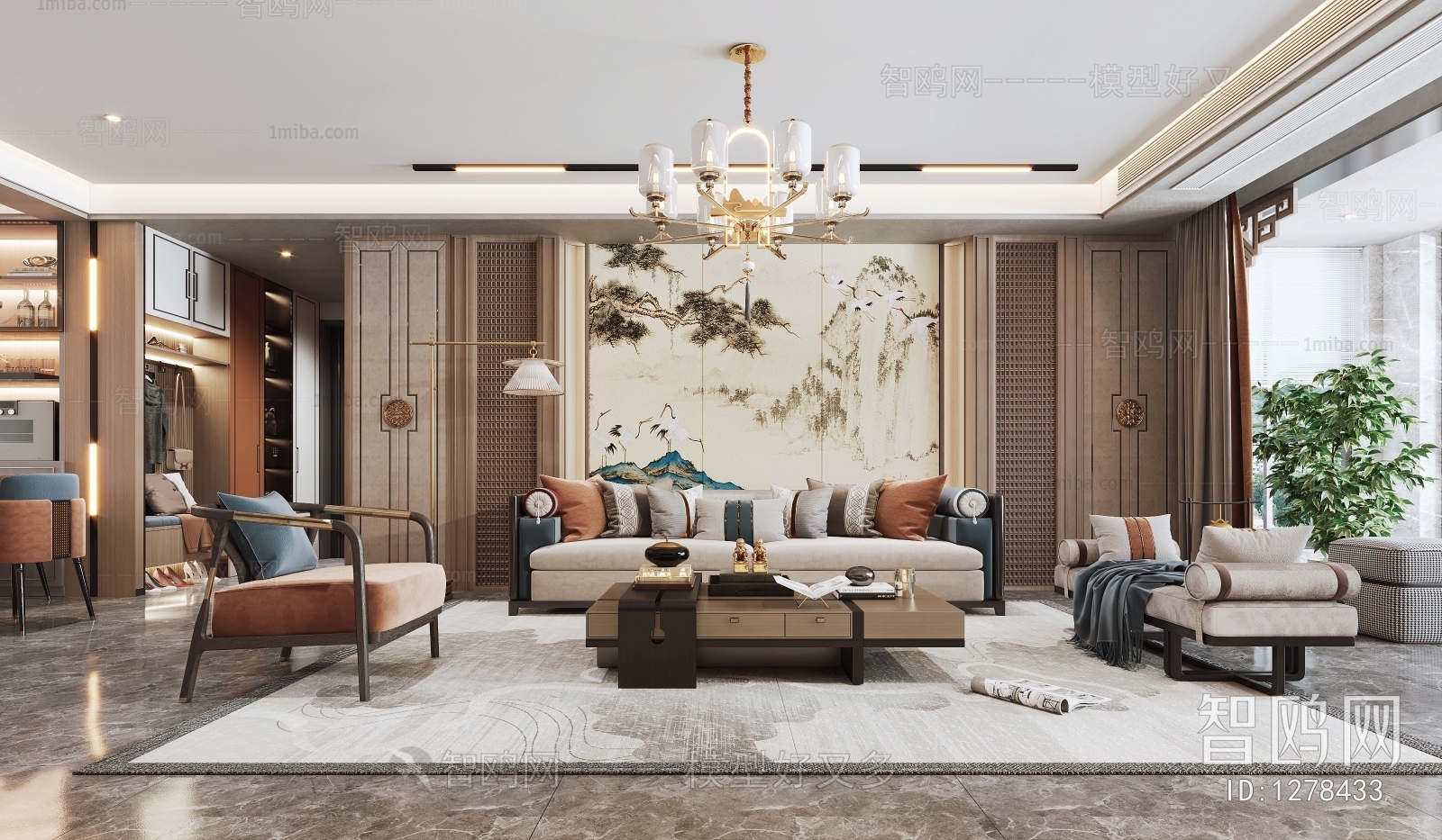 New Chinese Style A Living Room