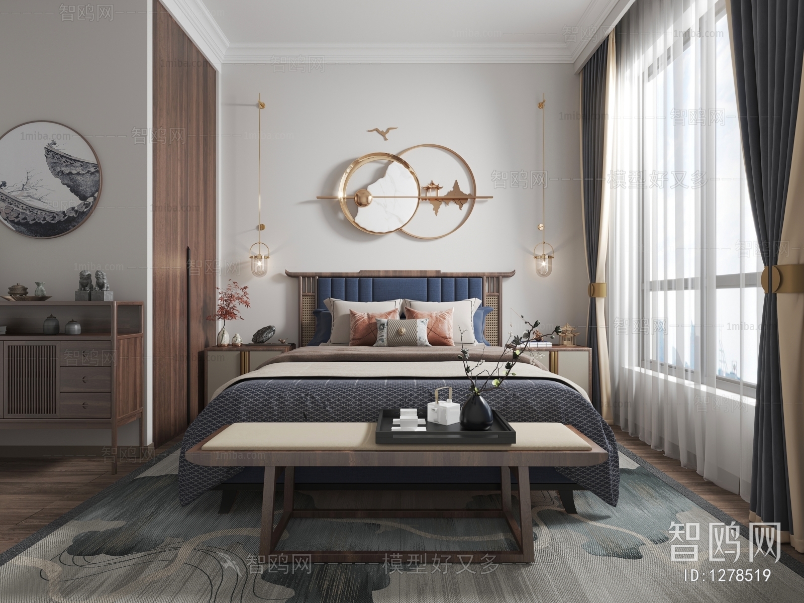 New Chinese Style Bedroom